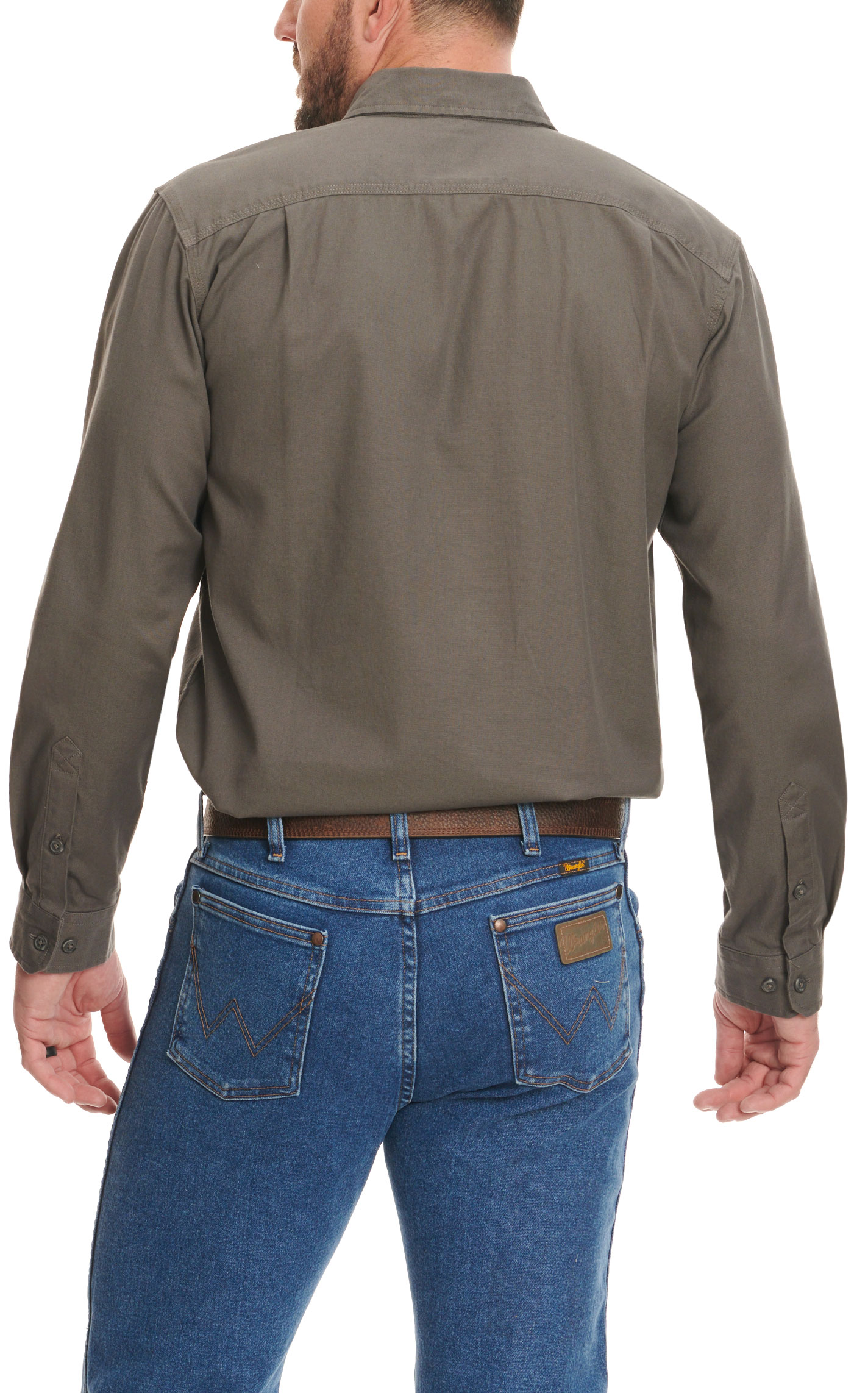 Carhartt Men's Gravel Gray Rugged Flex Rigby Long Sleeve Work Shirt - Image 3