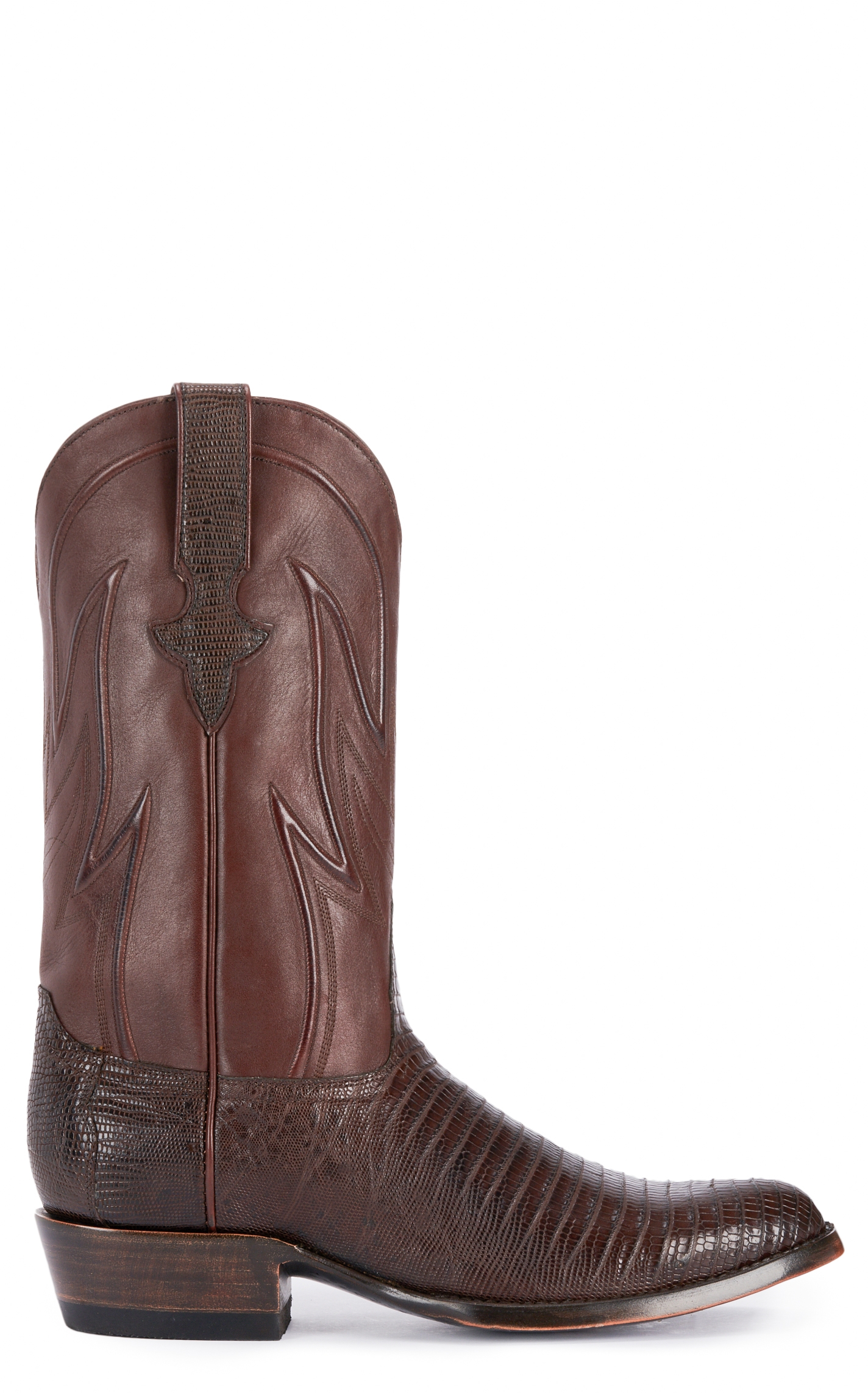 JRC & Sons Men's James Teju Lizard Round Toe Exotic Cowboy Boot in Chocolate Brown - Image 1