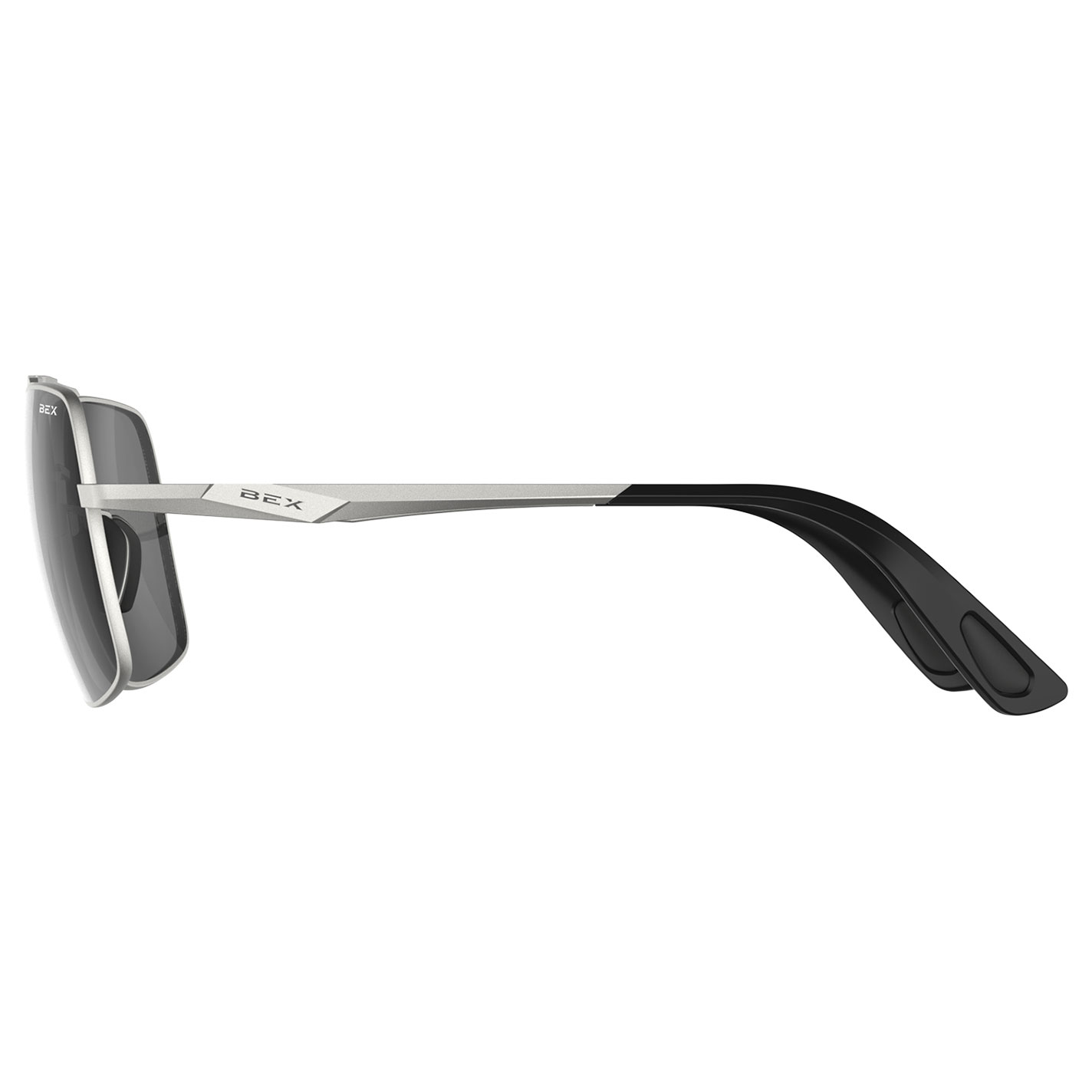 BEX Wing Matte Silver Aviator Sunglasses - Image 1