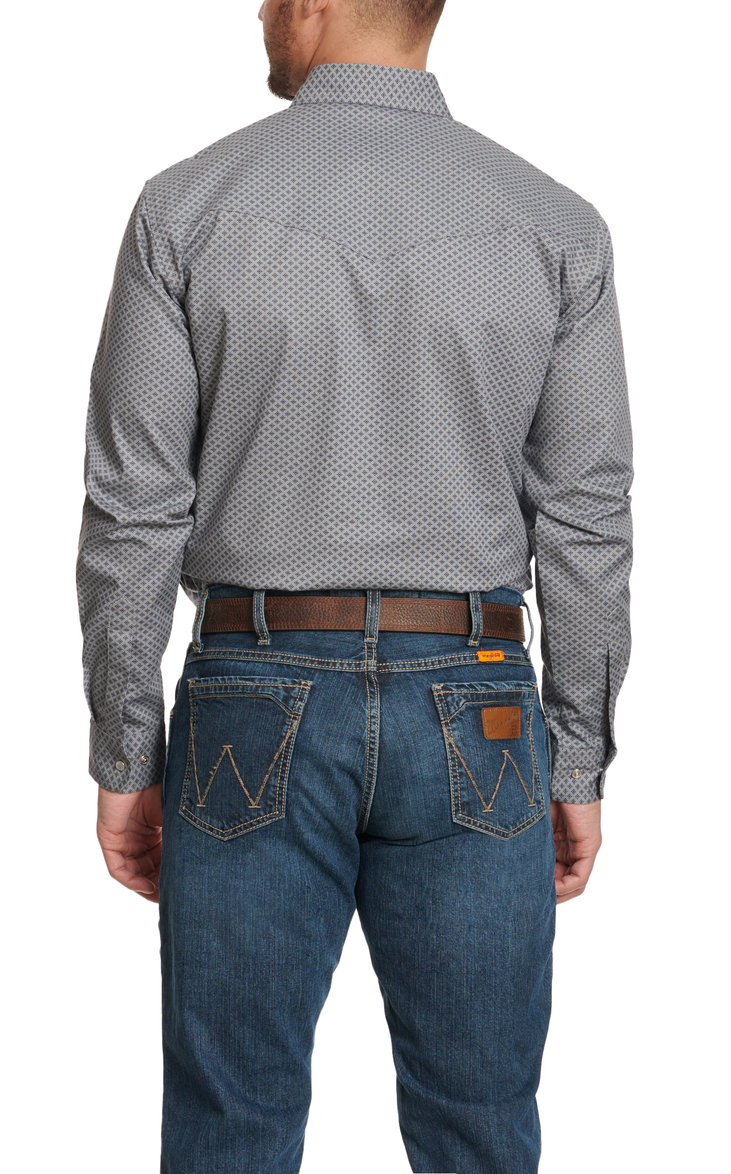 Forge Men's Gray & Black Geo Print FR Work Shirt - Image 1