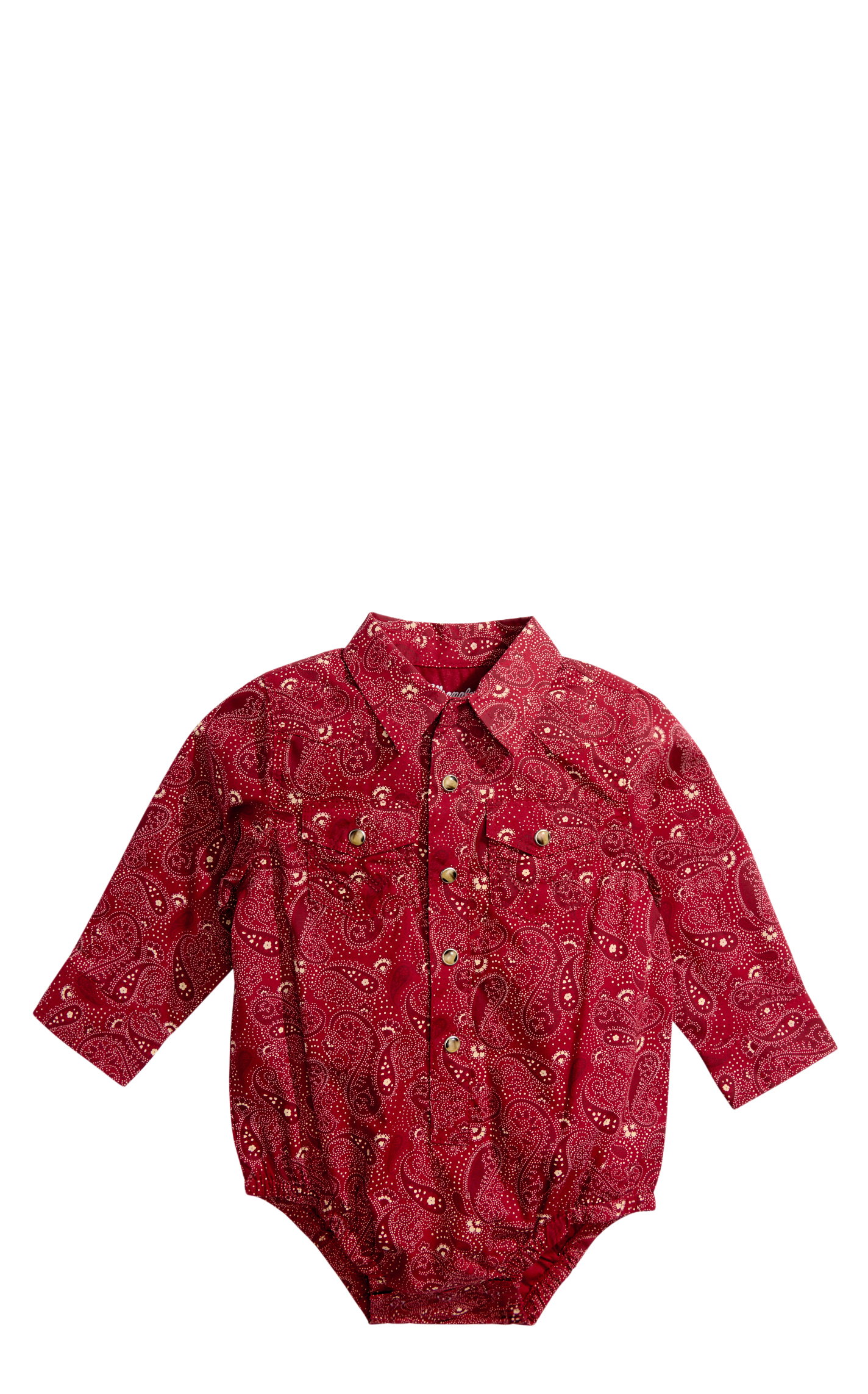 Wrangler Infant Boy's Crimson Sand Paisley Print Onesie - Image 1