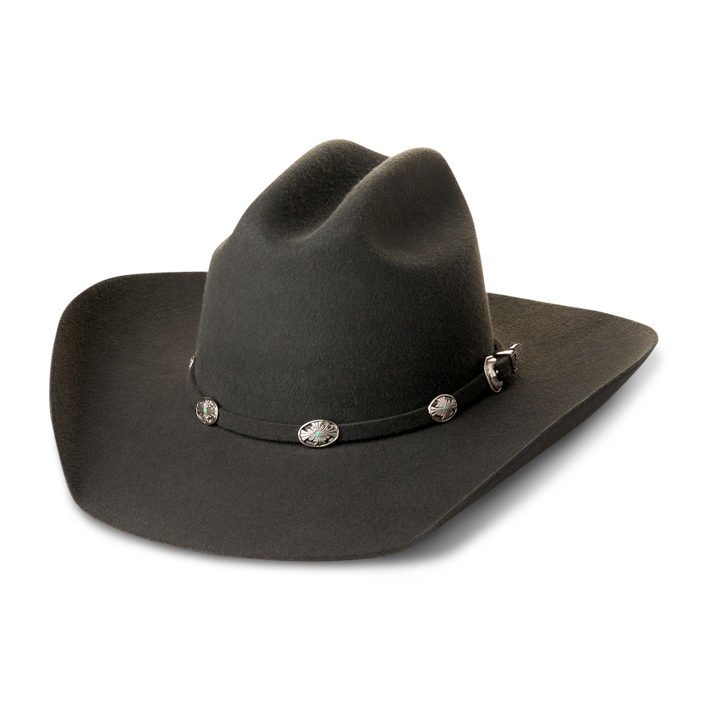 Rockin' C Women's Gray with Concho Hatband Cattleman Wool Hat - Image 1