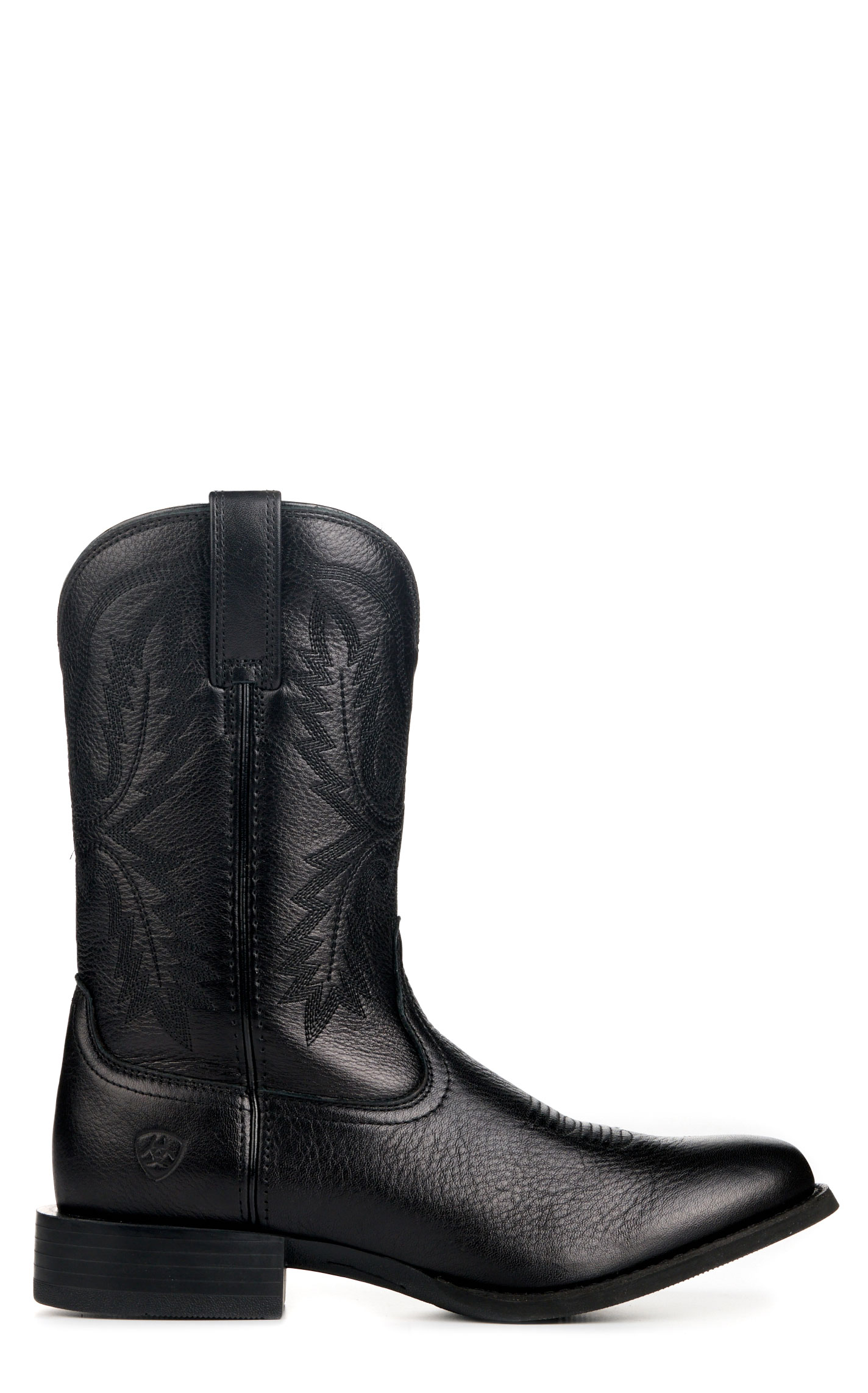 Ariat Men's Sport Stratten Black Deertan Round Toe Cowboy Boots - Image 1