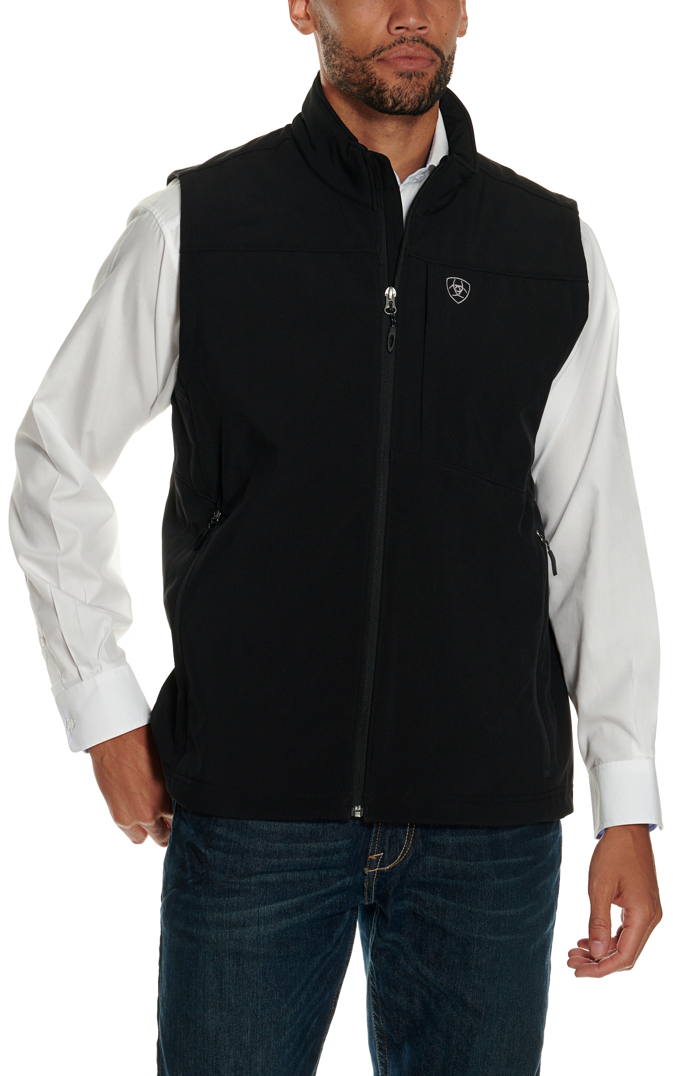 Ariat Men's Vernon 2.0 Black Softshell Vest - Image 1