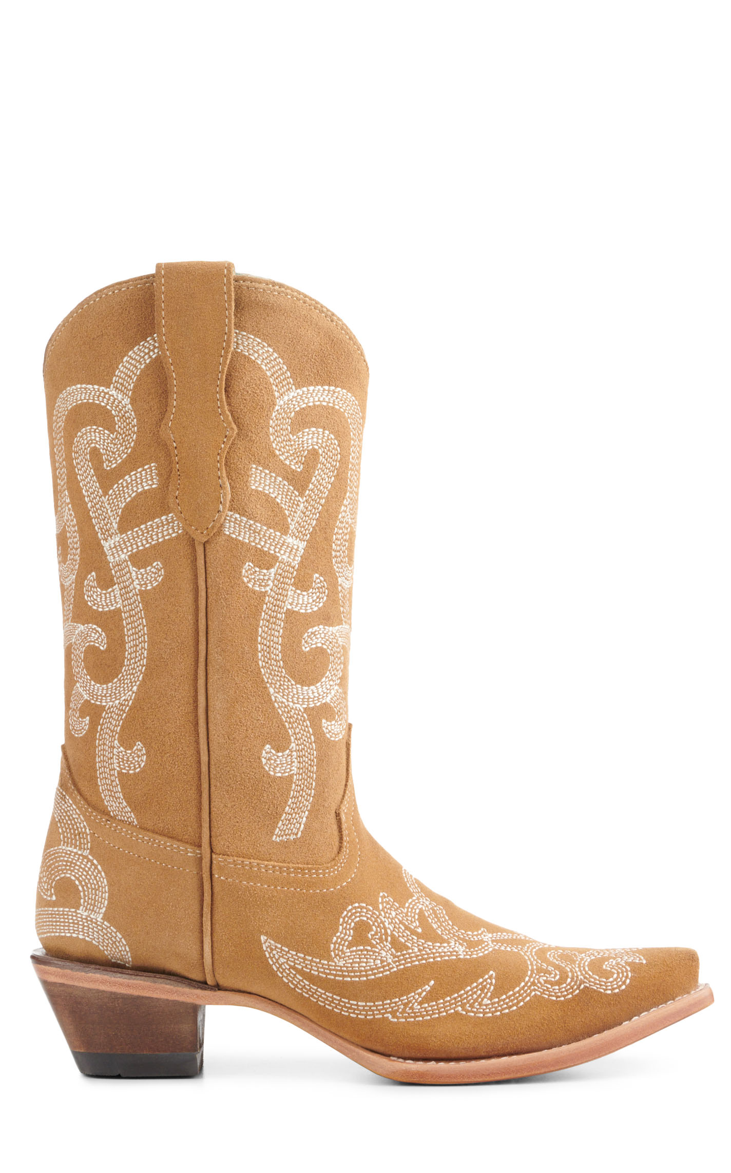 Corral Girls' Camel Suede Snip Toe Cowboy Boots - Image 1