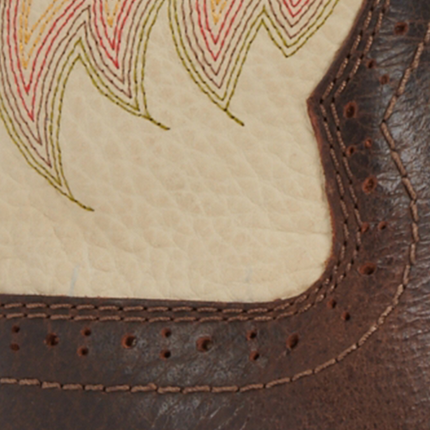 Justin Men's Stampede Driller Copper Brown and Ivory Square Toe Work Boot - Image 1