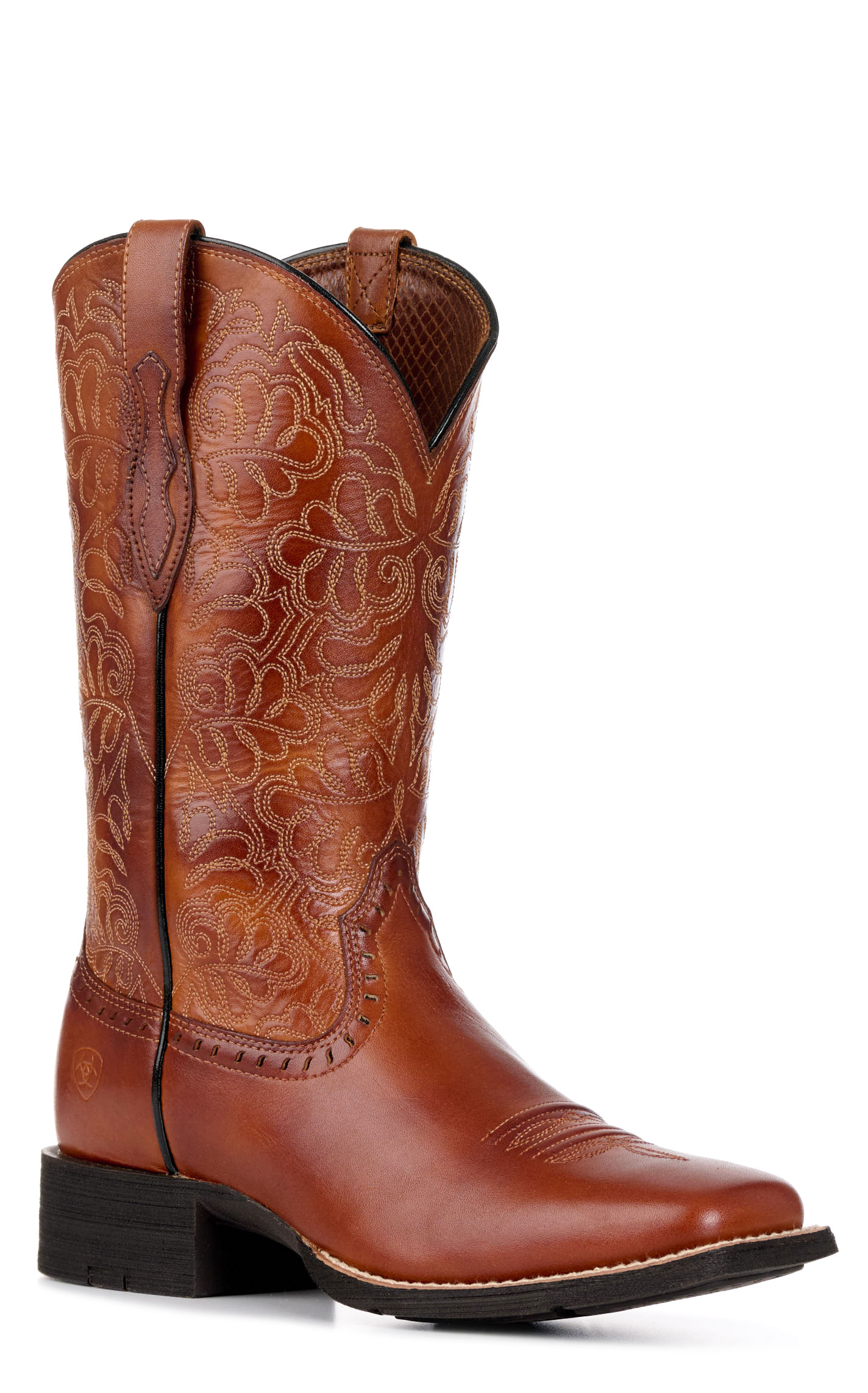 Ariat Women's Round Up Remuda Brown Wide Square Toe Cowboy Boots - Image 1