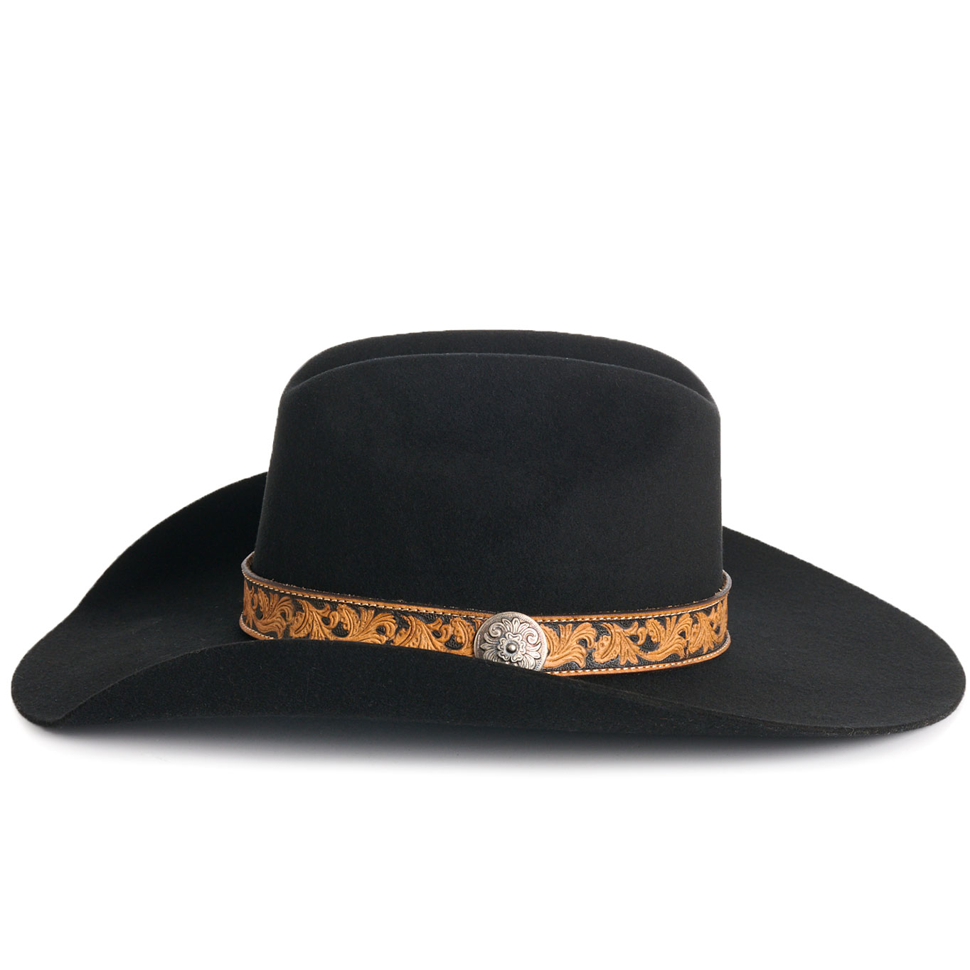 Rockin C Women's Black Wool & Tooled Leather Cowboy Hat - Image 4