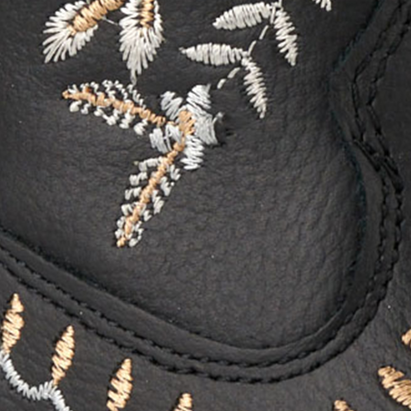 Dingo Women's Primrose Black with Floral Embroidery Snip Toe Booties - Image 1