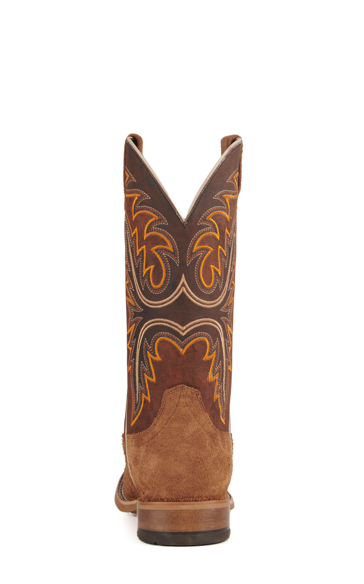 Ariat Men's Brushrider Suntan Roughout and Rusty Brown Wide Square Toe Cowboy Boots - Image 1