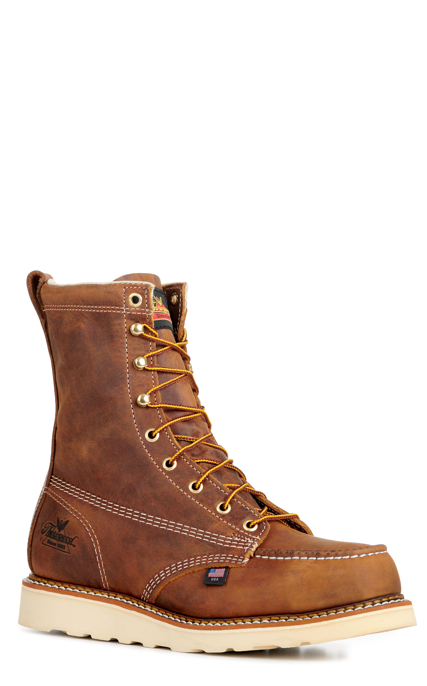 Thorogood Men's American Heritage Trail Crazy Horse Moc Steel Toe Wedge 8\