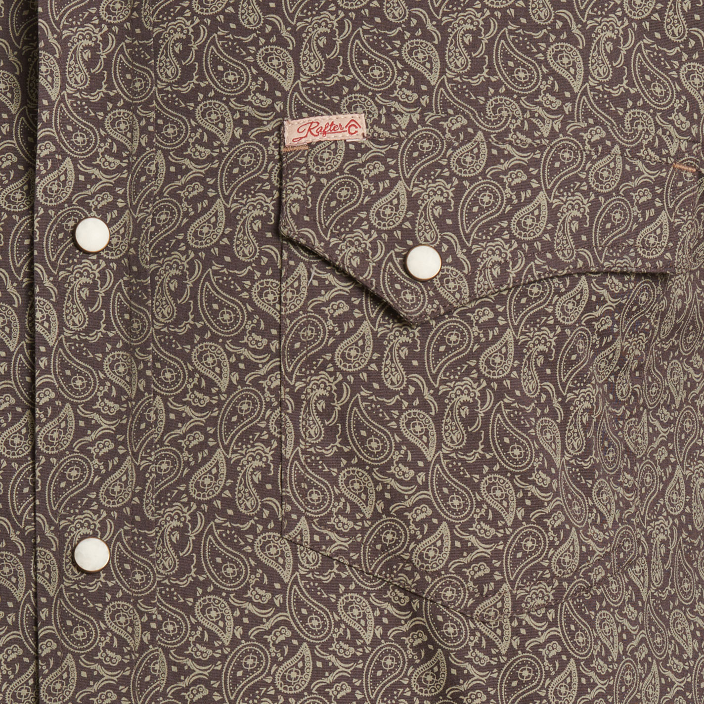 Rafter C Men's Brown Paisley Print Western Shirt - Image 1