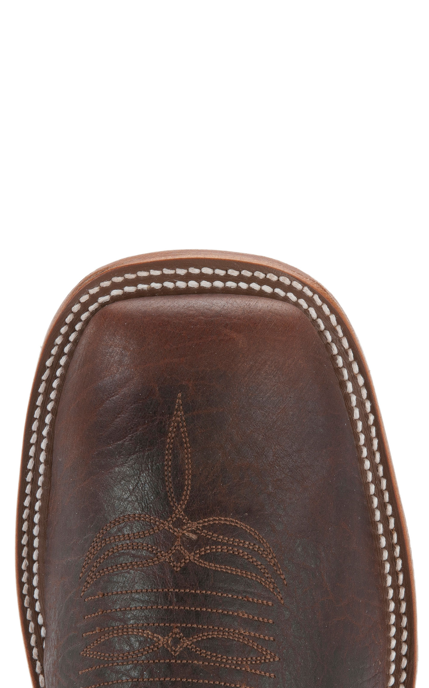 Anderson Bean Men's Brown Bison & Rust Square Toe Cowboy Boot - Image 1