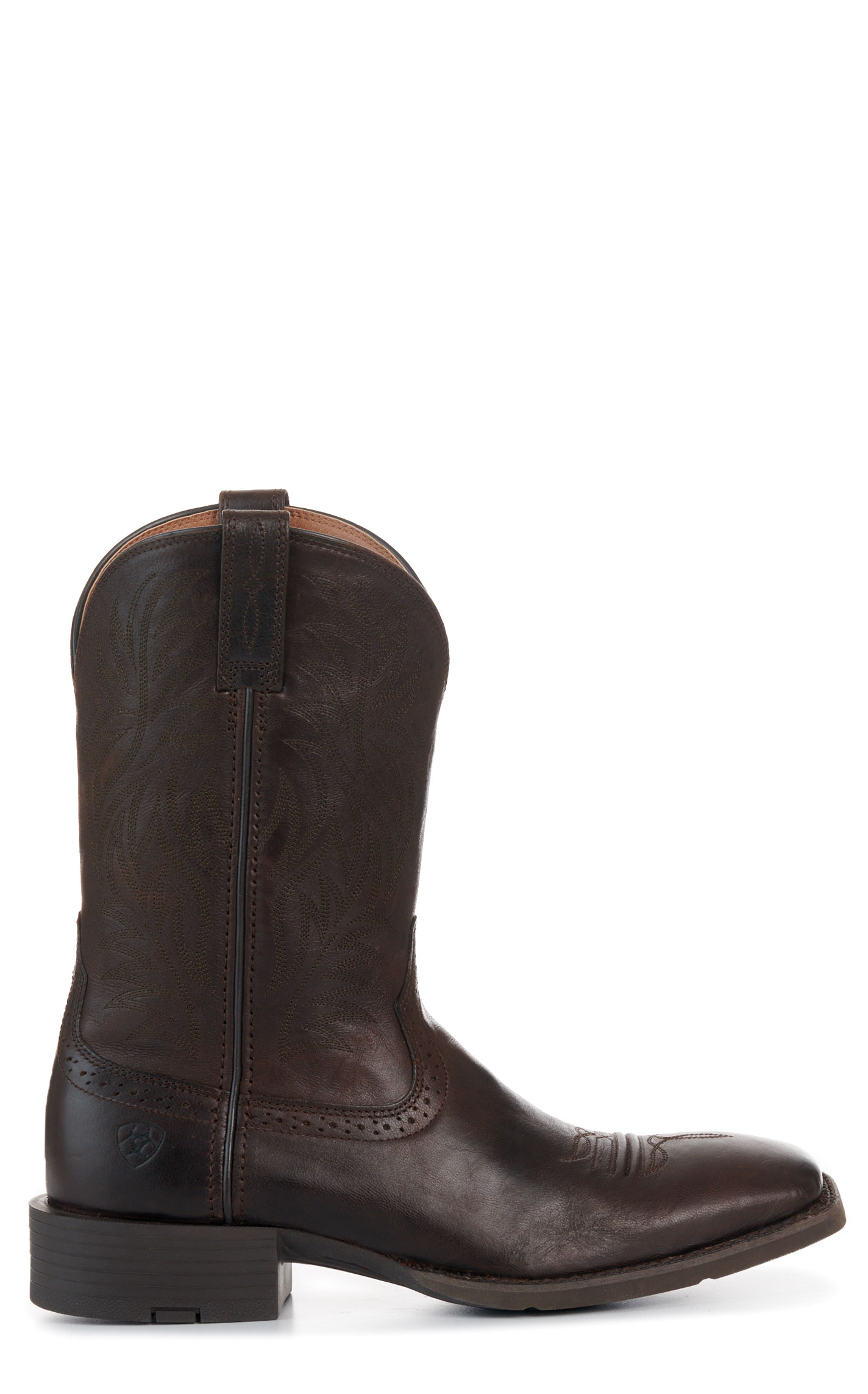 Ariat Men's Burnished Chocolate Sport Wide Square Toe Cowboy Boots - Image 1