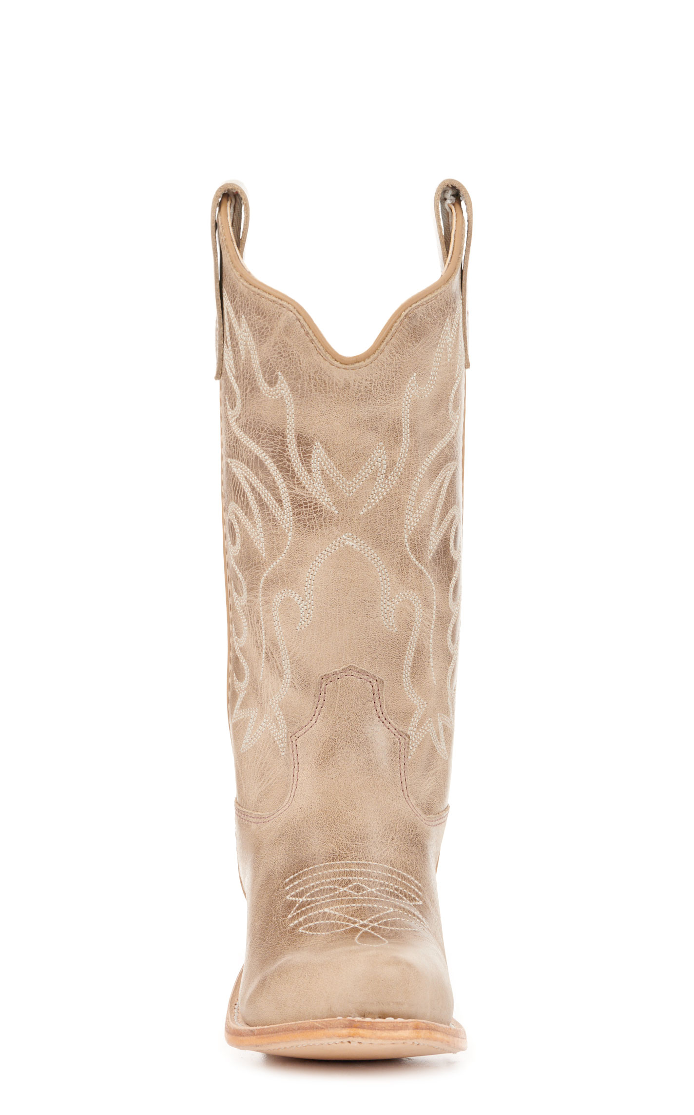 Old West Youth Khaki Tan Snip Toe Cowboy Boots - Image 1