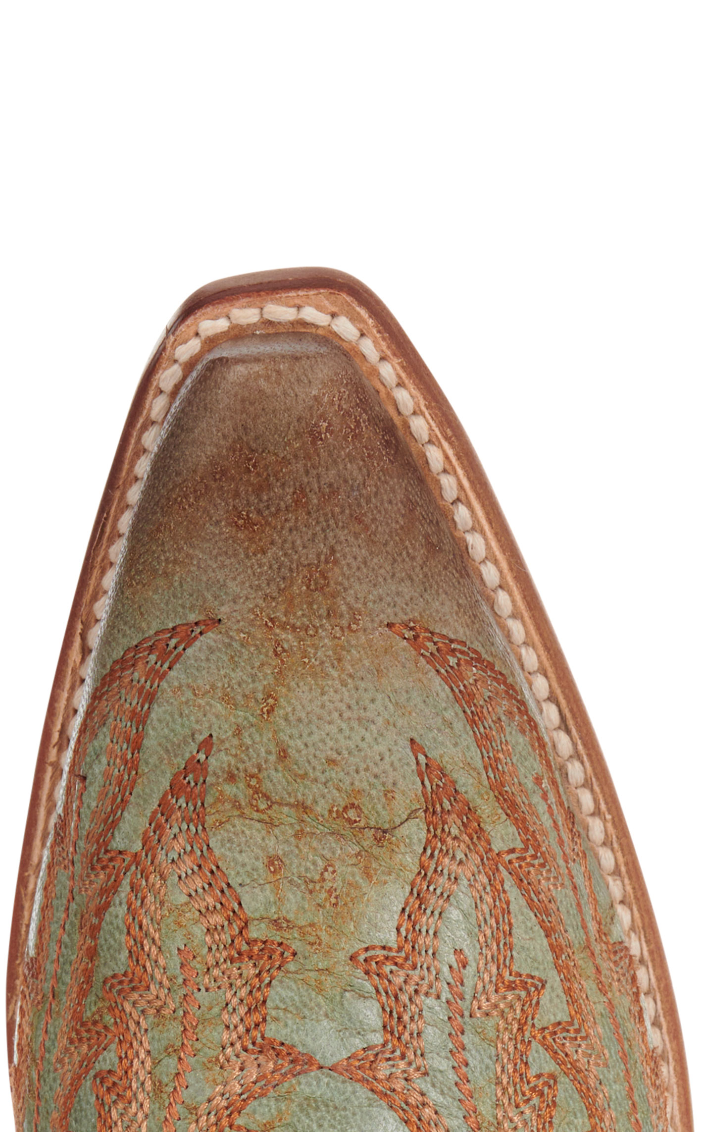 Corral Women's Marbled Turquoise & Rust Stitched Snip Toe Cowboy Boots - Image 1