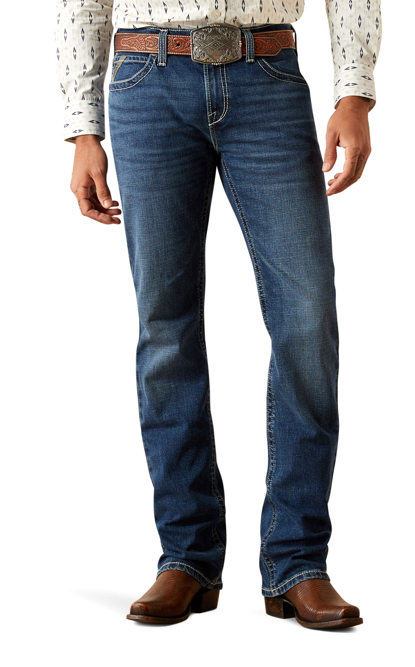 Ariat Men's Kenny M7 Dark Wash Straight Leg Jeans - Image 1