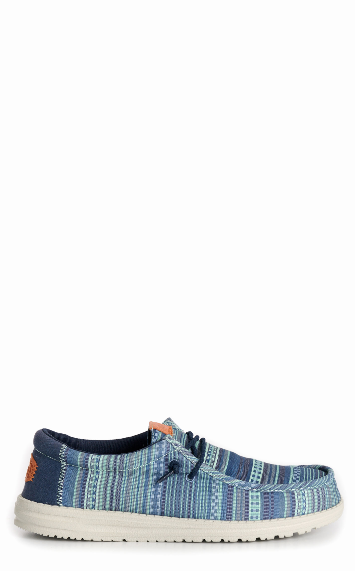 Hey Dude Men’s Wally Navy Blazer & Gray Lace Up Moc Toe Casual Shoes - Image 1