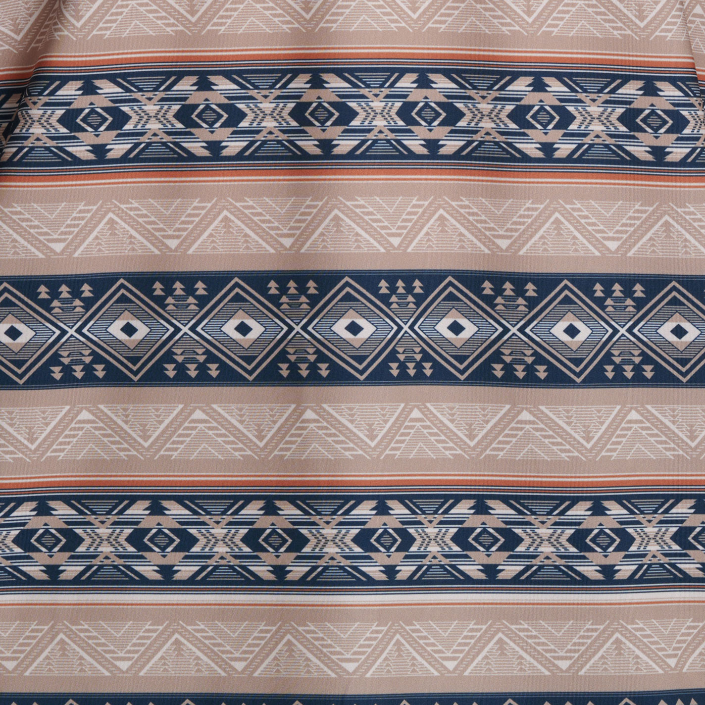 Rafter C Men’s May Navy & Tan Aztec Print Polo Shirt - Image 1