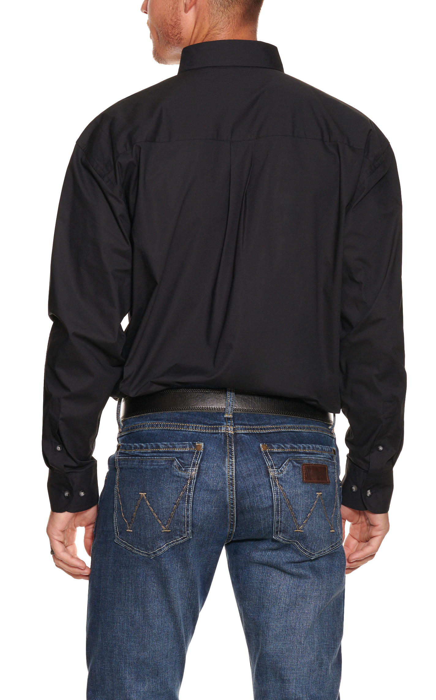 George Strait by Wrangler Men's Solid Black Long Sleeve Western Shirt - Image 1