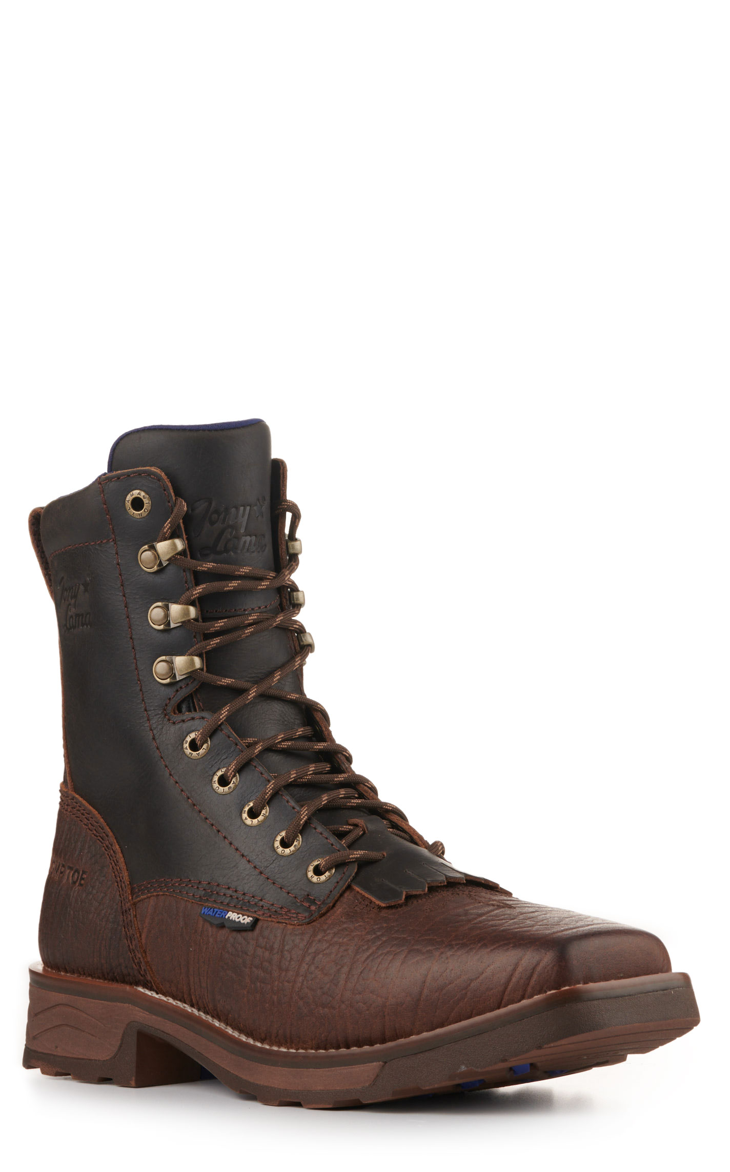 Tony Lama Men's High Range Dark Brown Waterproof Wide Square Composite Toe Work Boot - Image 1