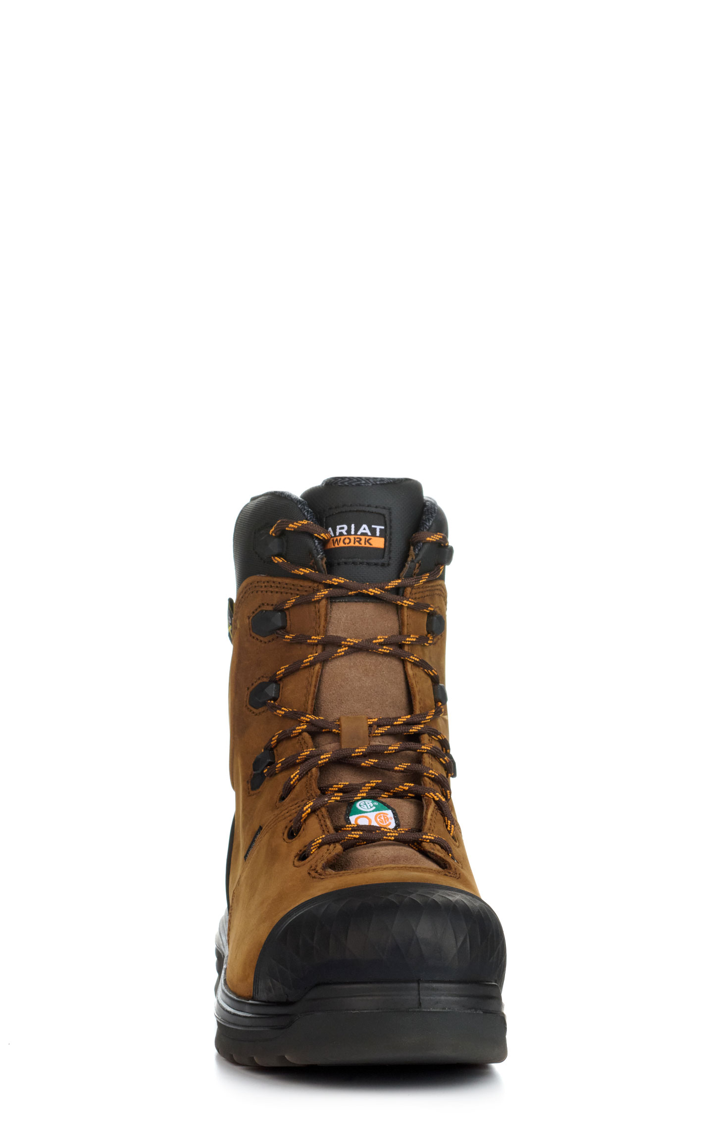 Ariat Men's Turbo Outlaw Brown Puncture Resistant MetGuard Composite Toe Lace Up Work Boots - Image 1