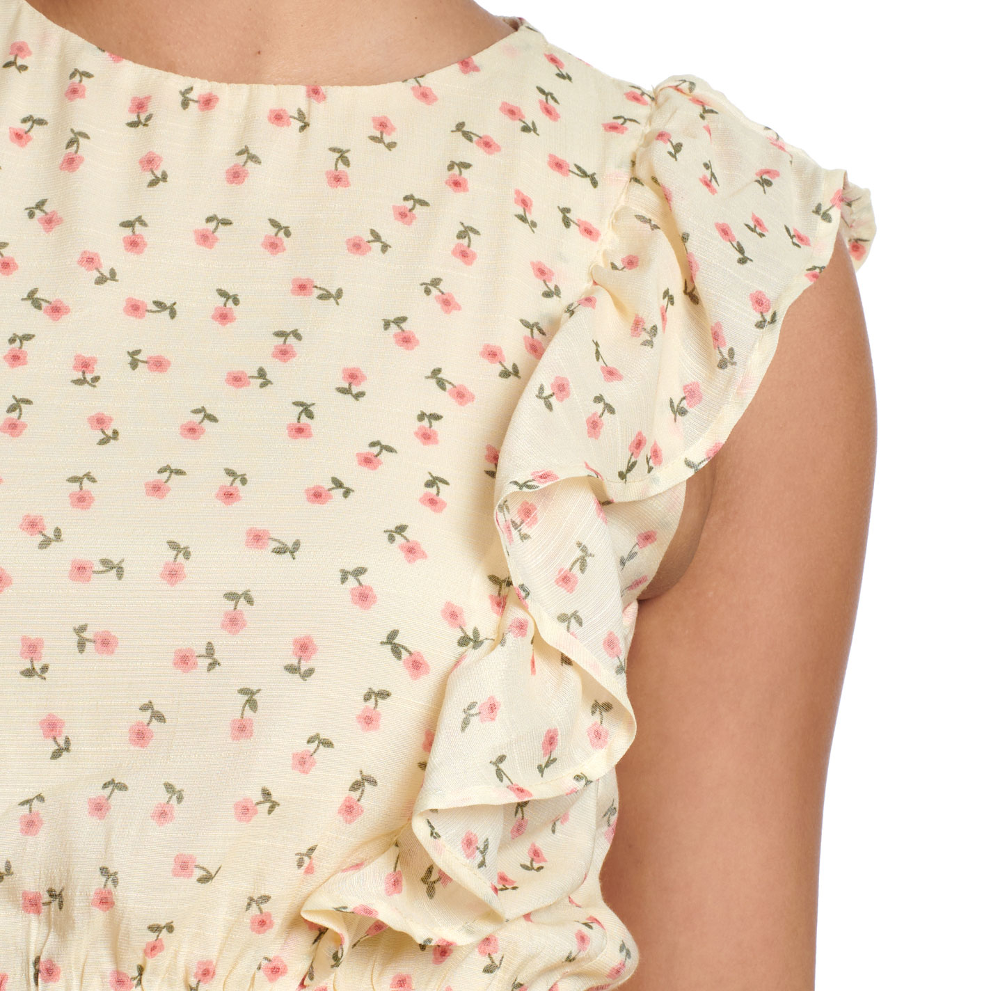 HYFVE Women's Butter Yellow Ditsy Floral Dress - Image 1