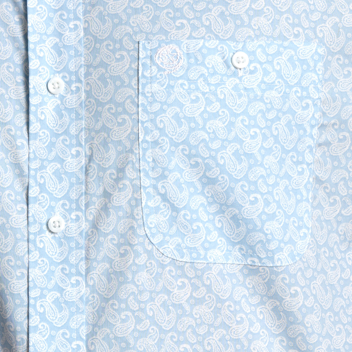 Wrangler Men's George Strait Collection Light Blue Paisley Print Western Shirt - Image 1