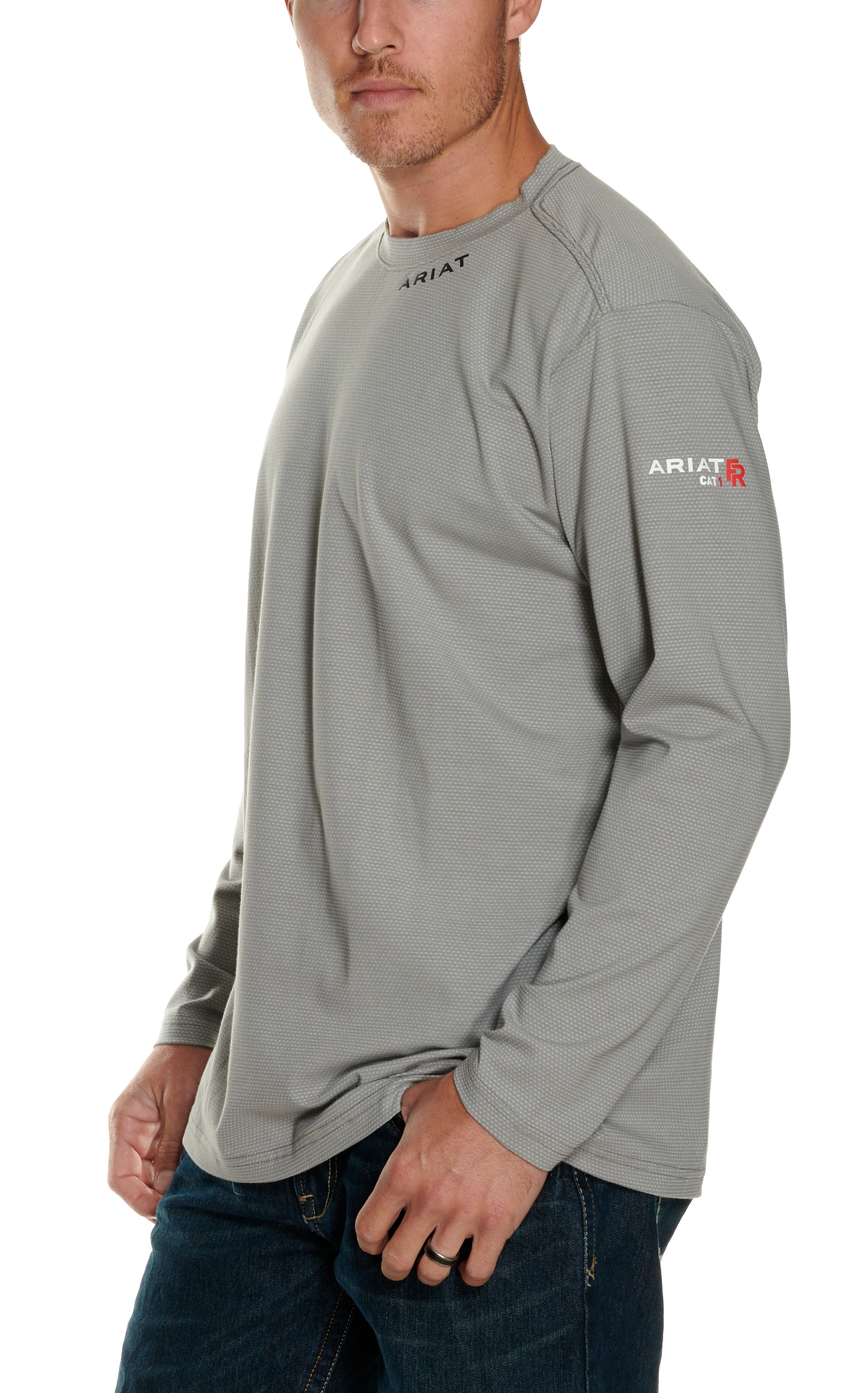 Ariat Men's Base Layer Silver Fox Long Sleeve FR T-Shirt - Image 1
