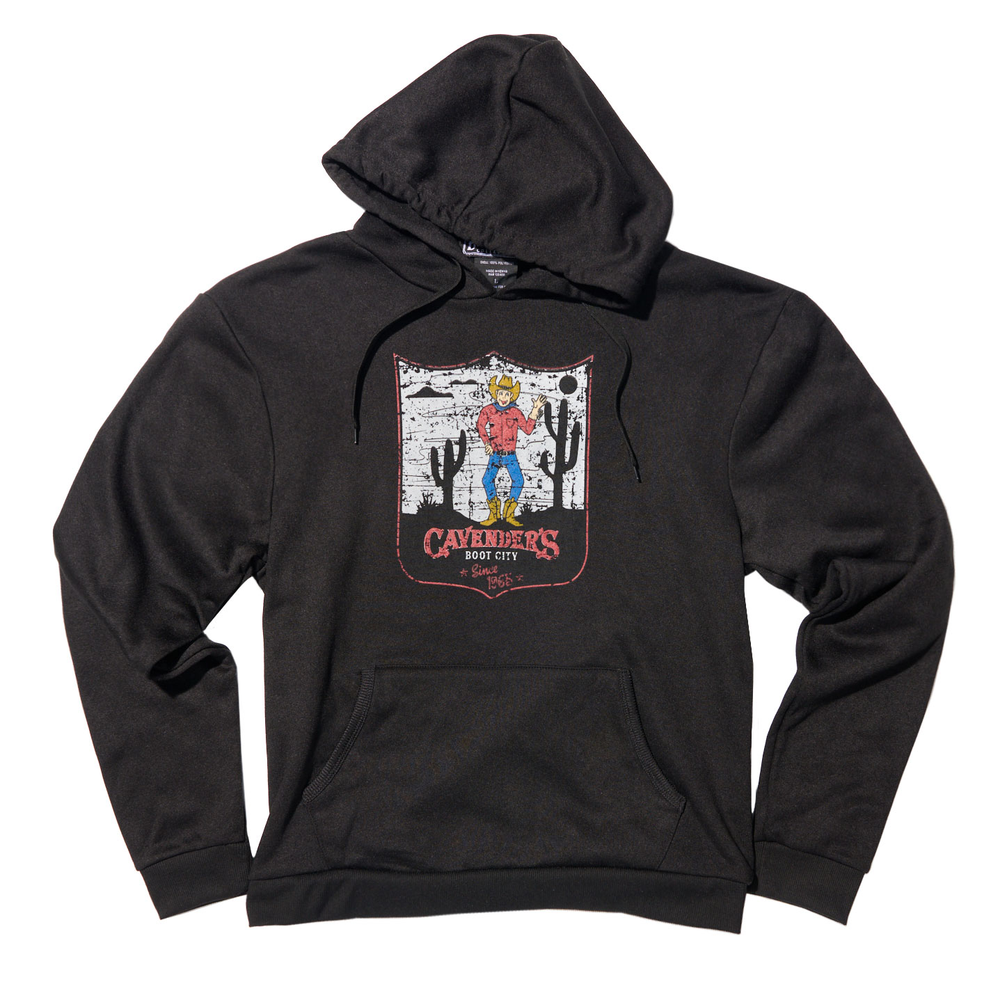 Cavender's Black Cowboy Logo Graphic Hoodie - Image 1
