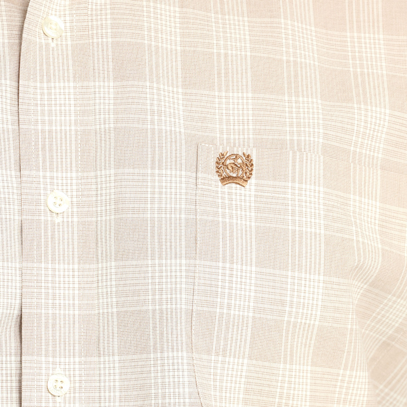 Cinch Men's Khaki Plaid Button Down Short Sleeve Shirt - Image 1