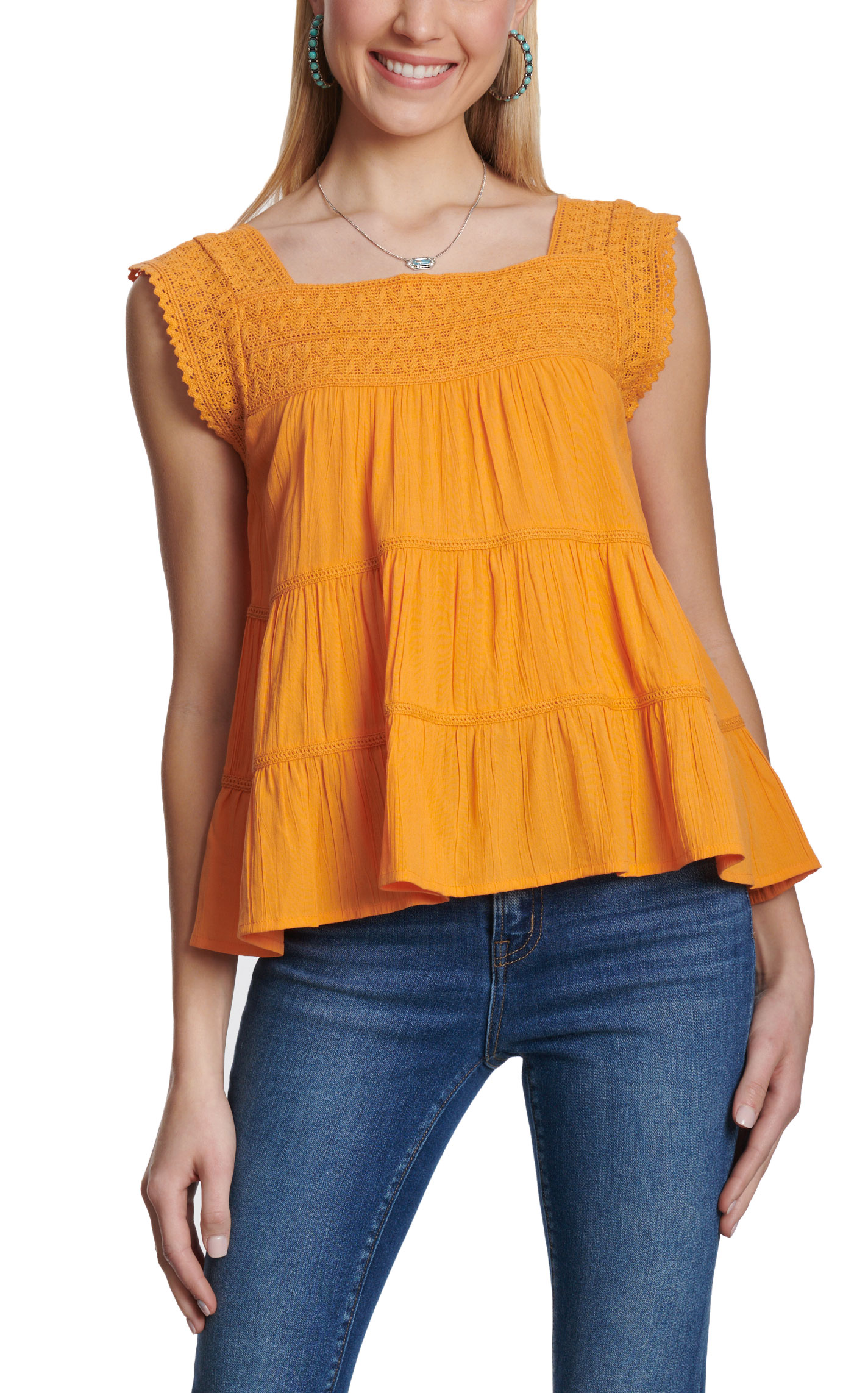 Rockin' C Women's Orange Sleeveless Top - Image 1