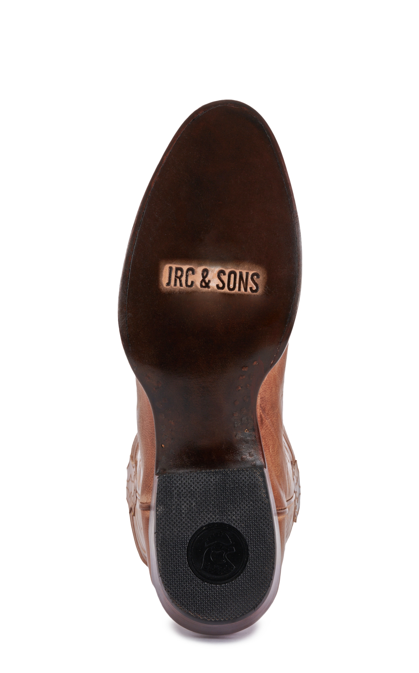 JRC & Sons Men's Colton Mad Dog Goat Leather Round Toe Cowboy Boot in Tan - Image 1