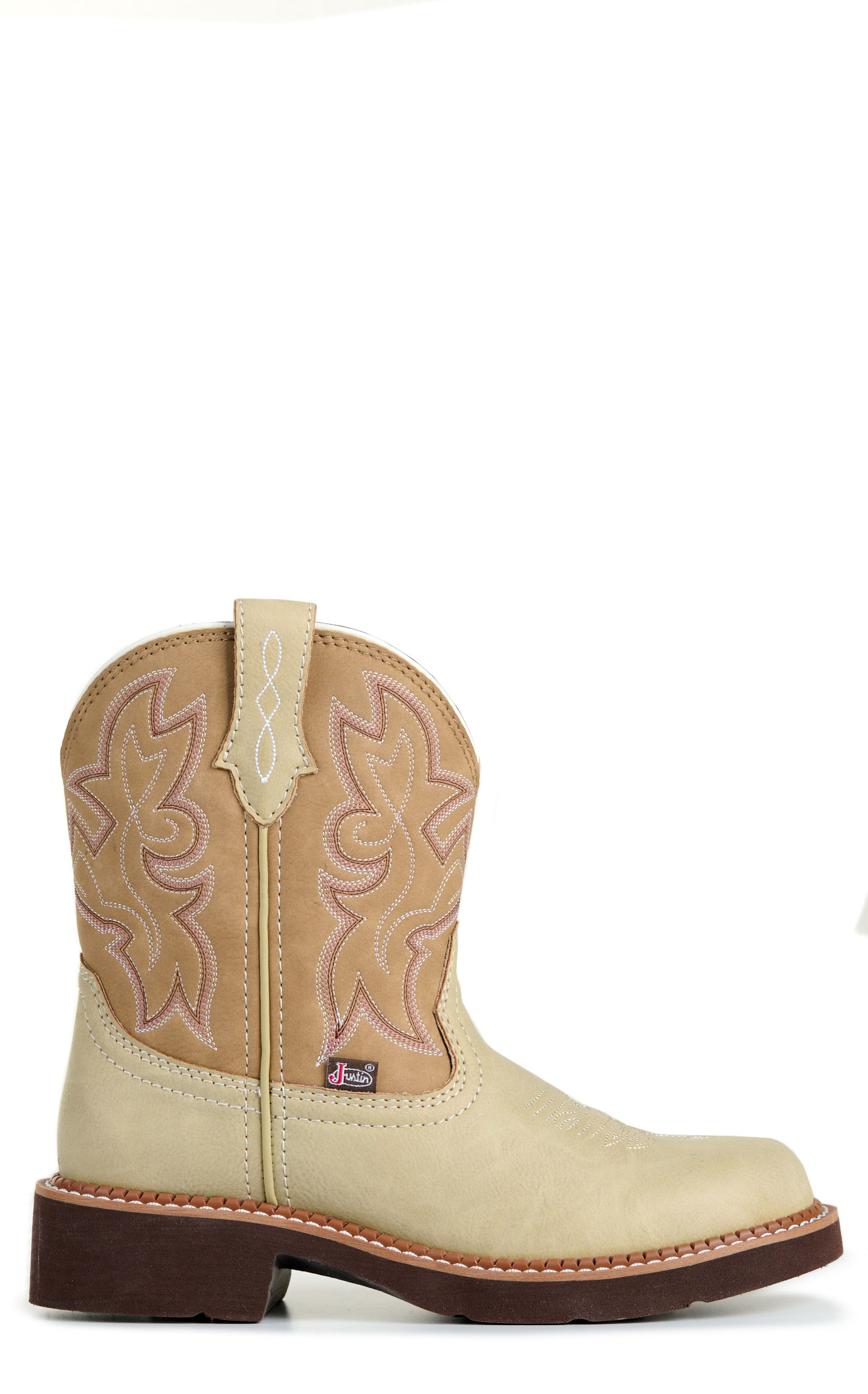 Justin Women's Sand & Tan Round Toe Cowboy Boots - Image 1