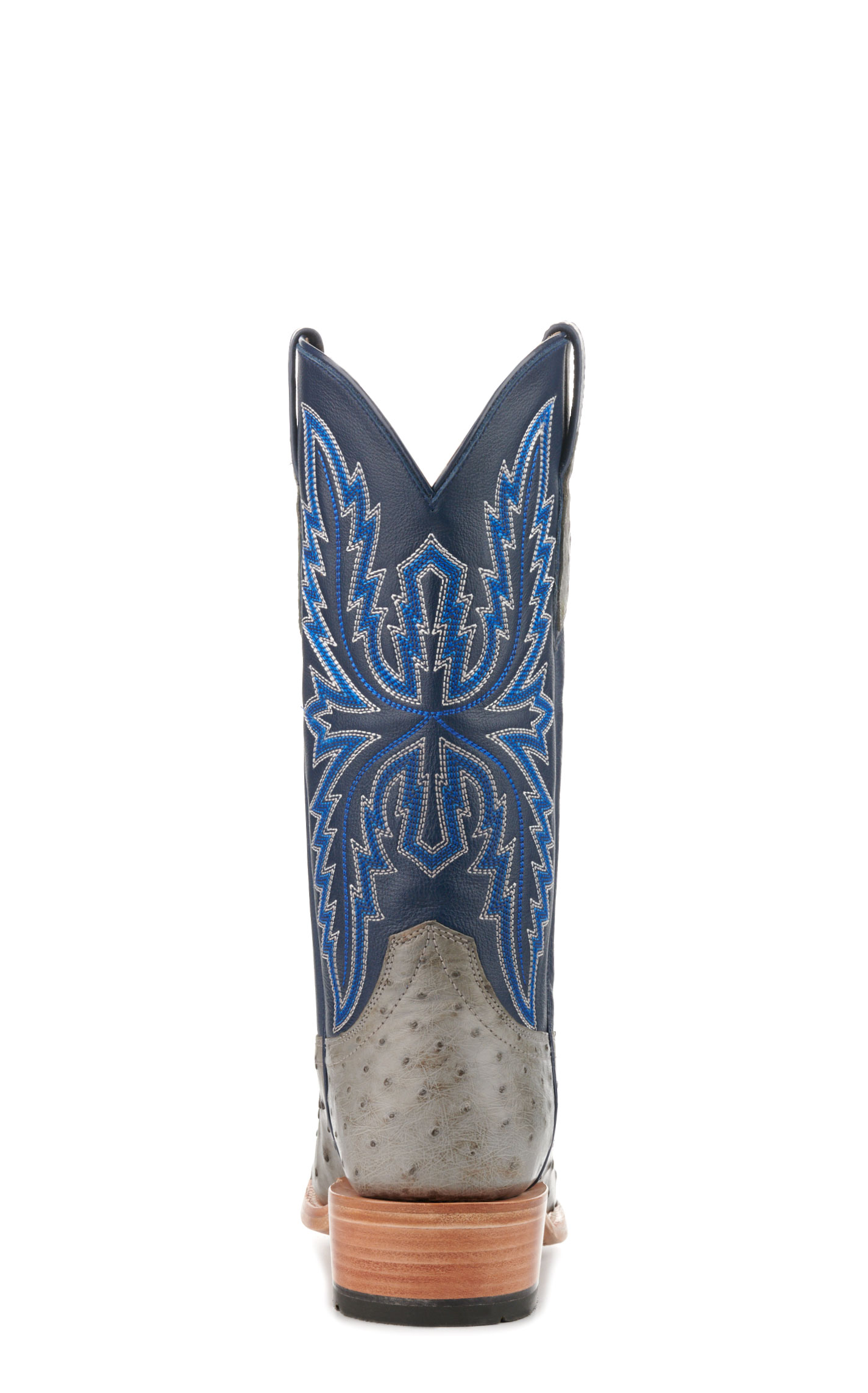 Ariat Men's Futurity Relentless Buckles Blue and Gray Full Quill Ostrich Punchy Square Toe Exotic Cowboy Boots - Image 1