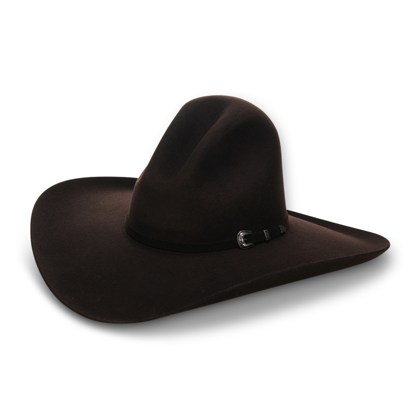 Cavender's 3X Chocolate Brown Self Band Gus Crown Wool Cowboy Hat - Image 1