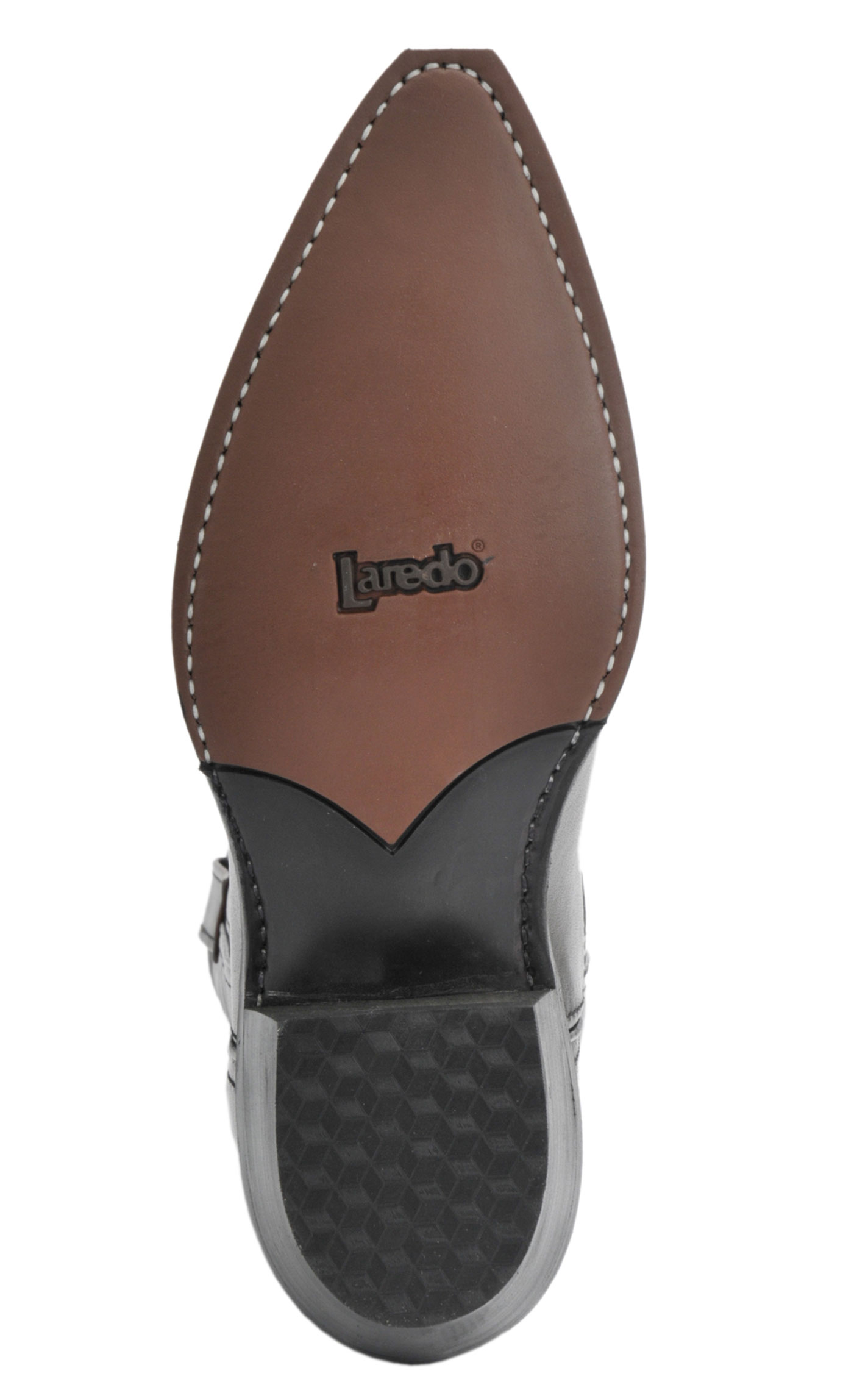 Laredo Men's Burnished Brown Fancy Stitch Snip Toe Cowboy Boots - Image 1