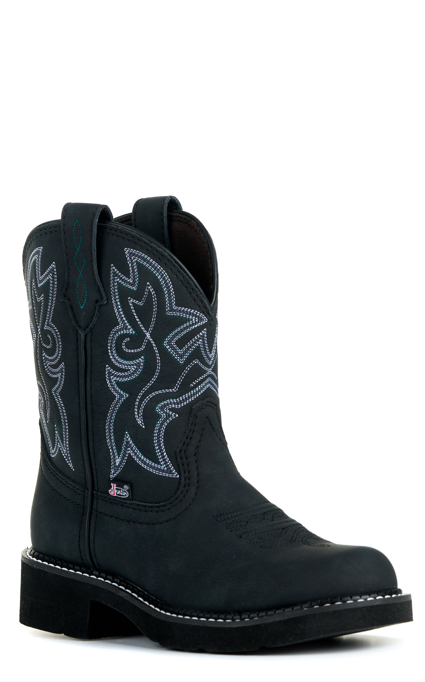Justin Women's Black Round Toe Cowboy Boots - Image 1