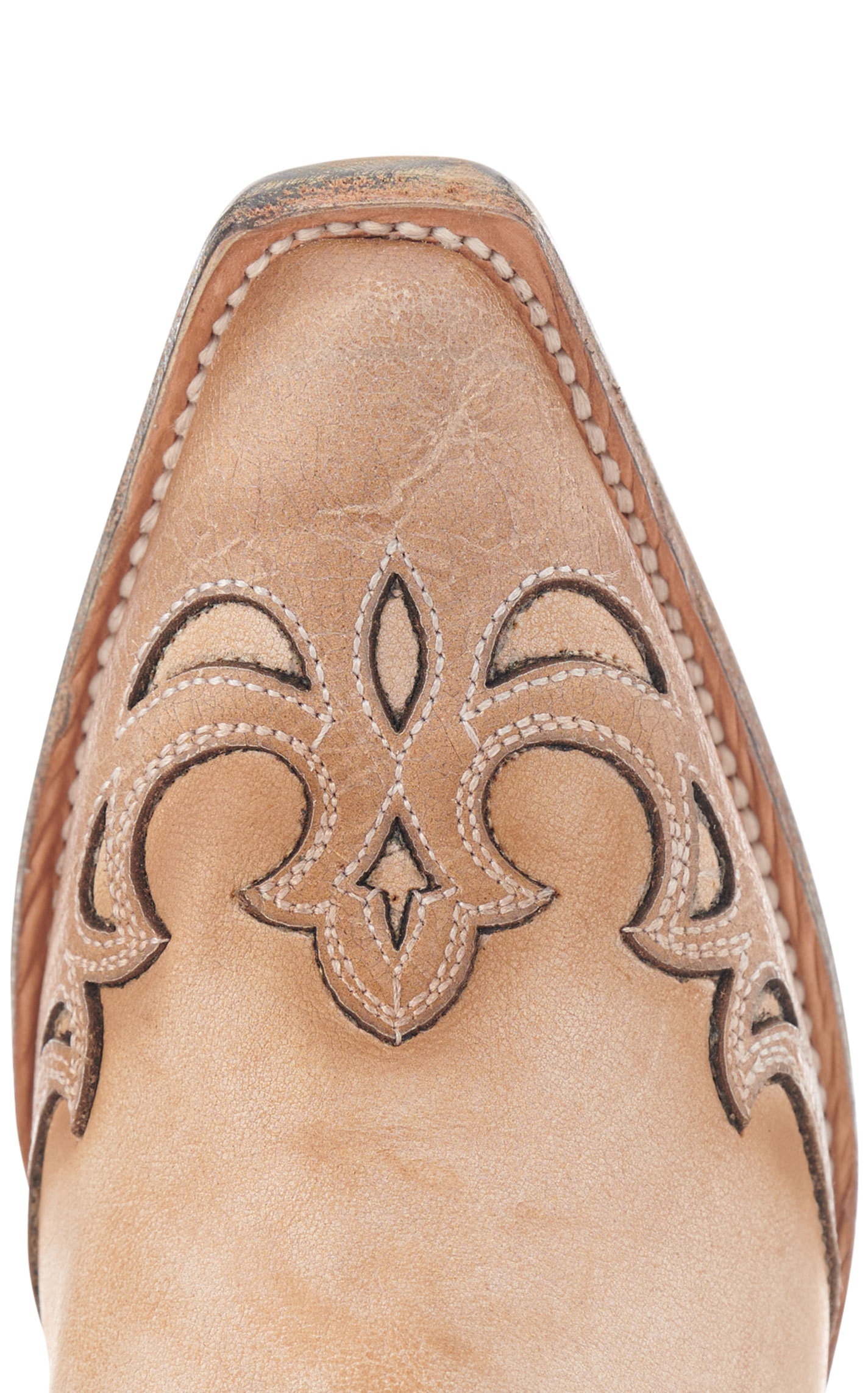 Corral Women's Sand Crackled Overlay & Studs Snip Toe Cowboy Boots - Image 1