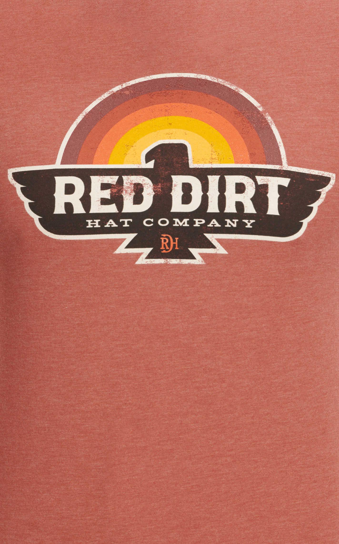 Red Dirt Hat Co. Men's Cinnamon Thunderbird & Sunset Logo Graphic Short Sleeve T-Shirt - Image 1
