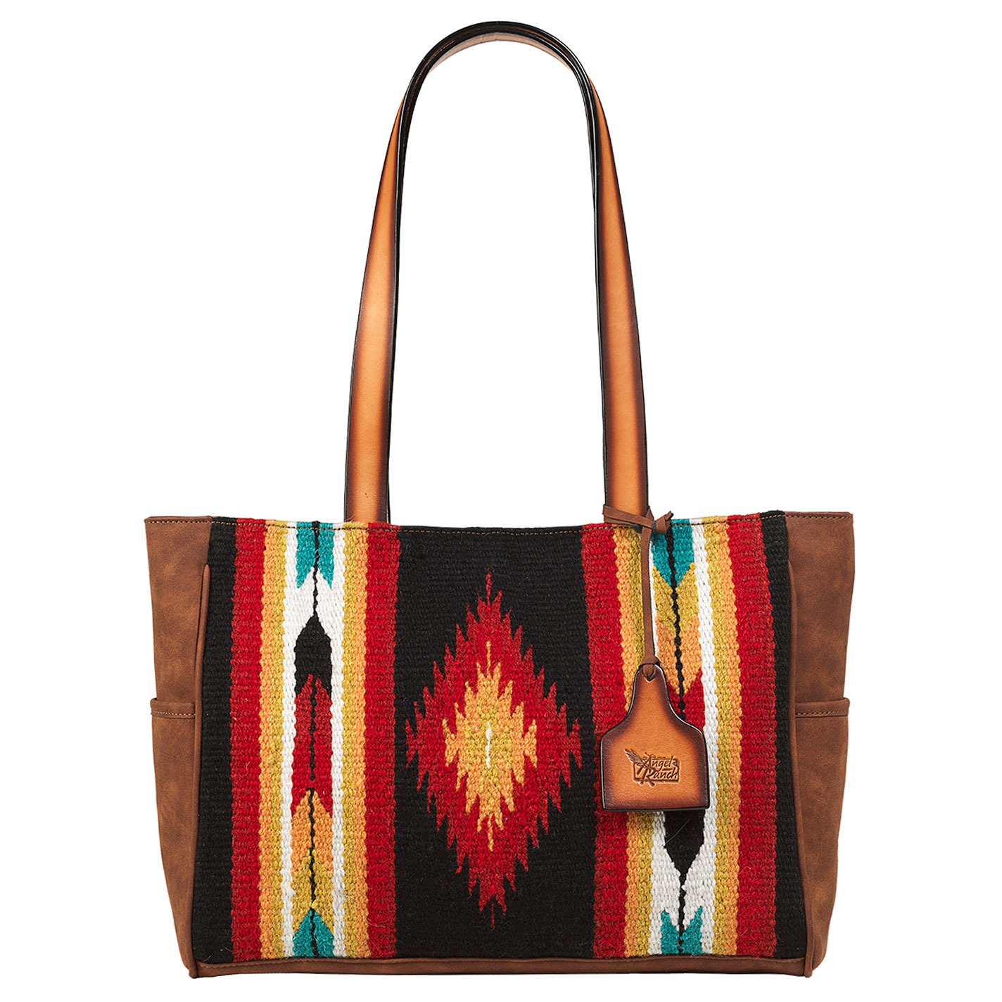 Angel Ranch Ruby Colorful Aztec Blanket Tote Bag - Image 1