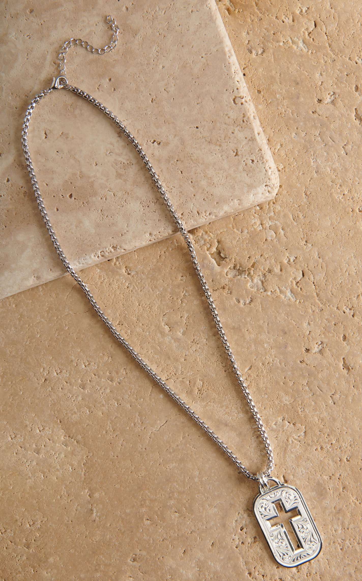 Montana Silversmiths Cross Cut Out Token Necklace - Image 1