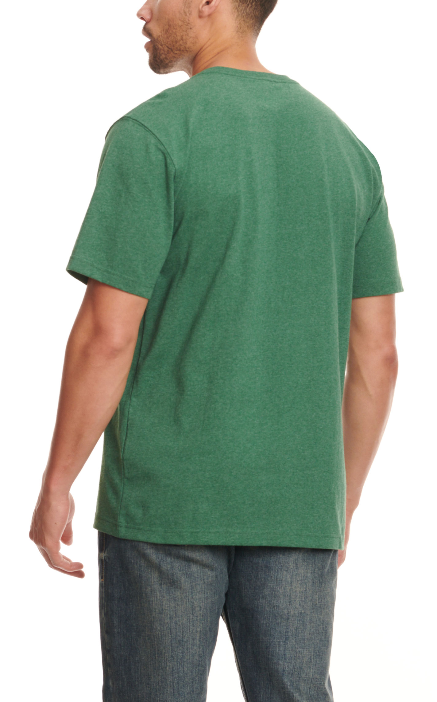 Carhartt Men's Deep Forest Green Loose Fit Short Sleeve Pocket Work T-Shirt - Image 3