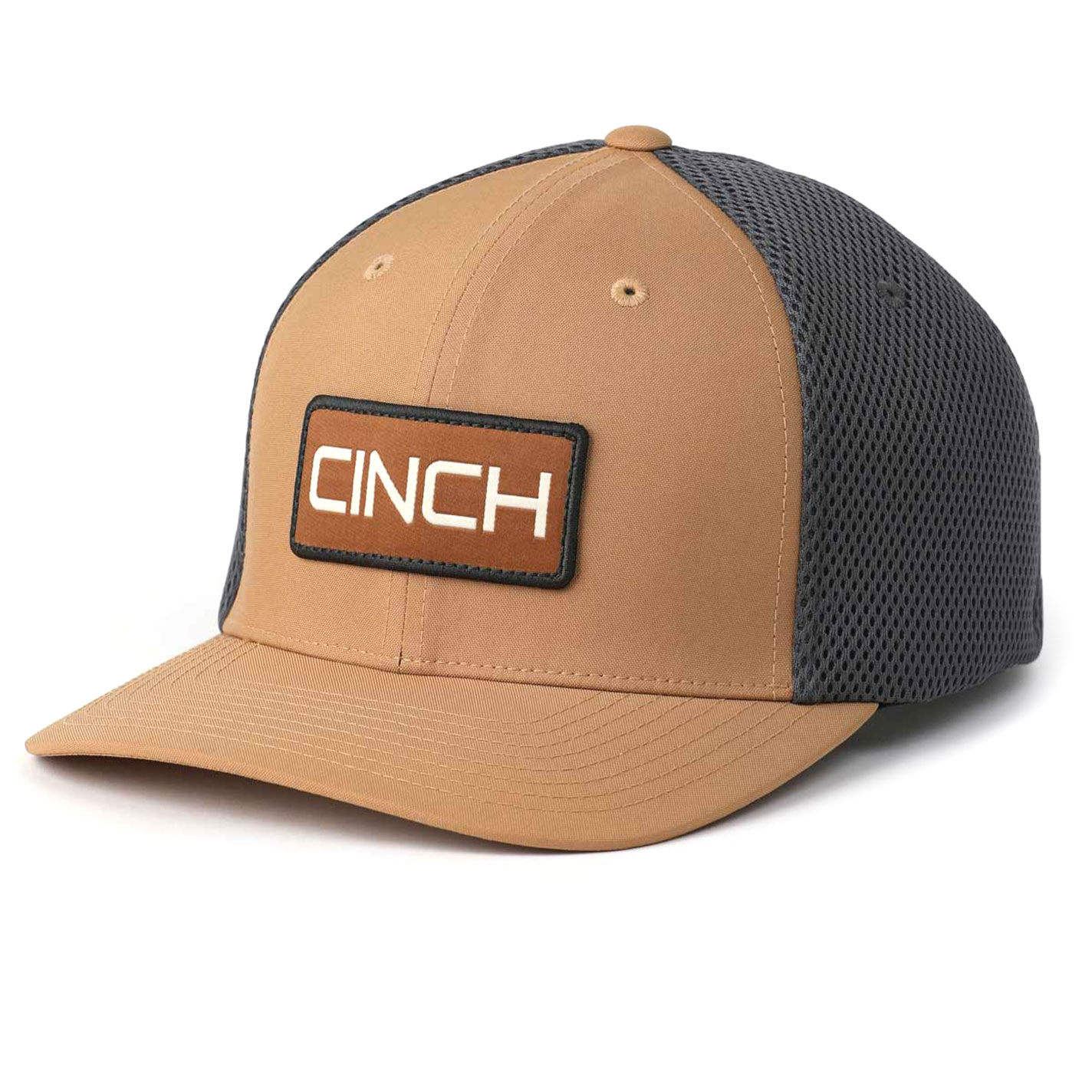 Cinch Khaki, Black and Brown Curved Bill Logo Patch Cap - Image 1