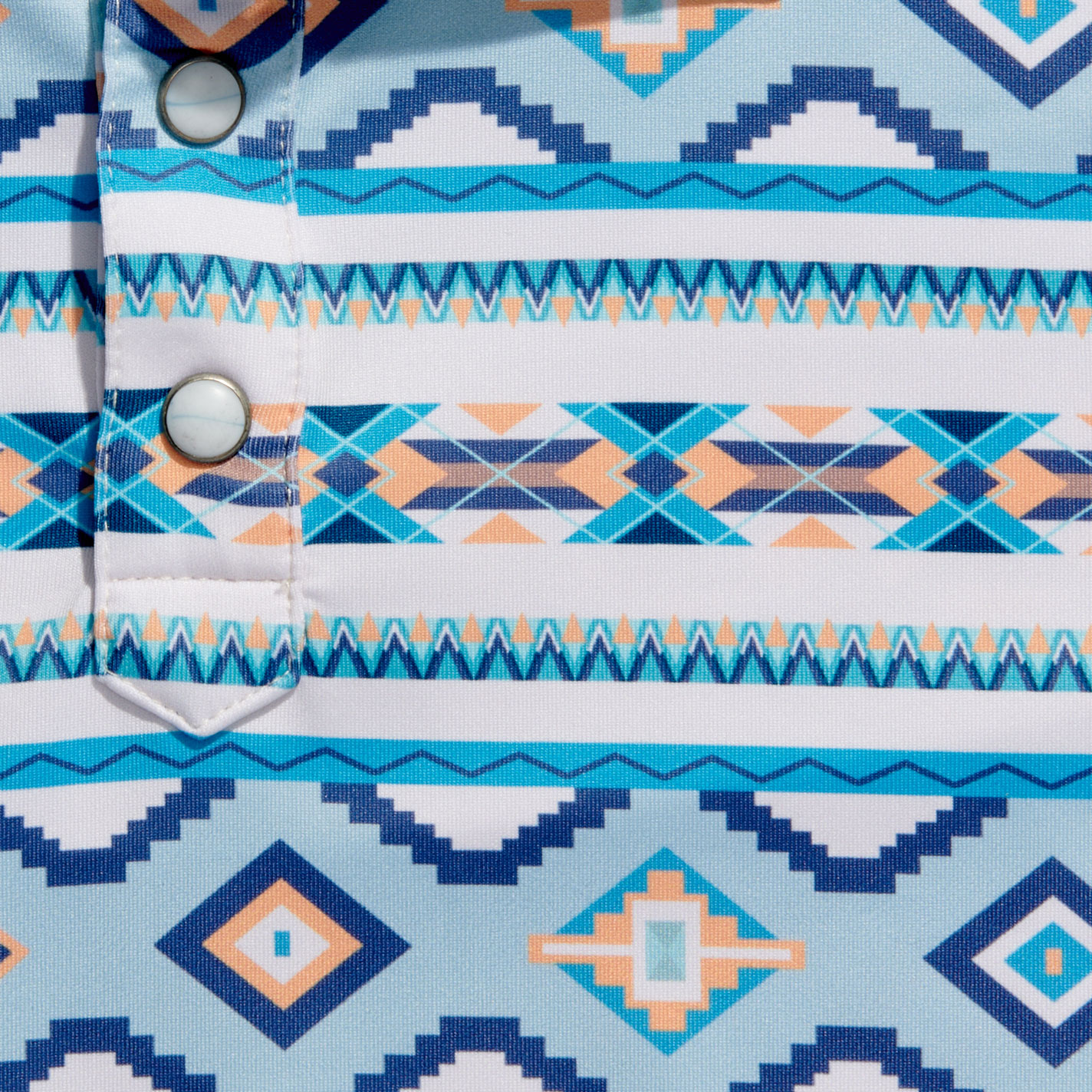 Rafter C Boy's Blue & Goldenrod Aztec Stripe Polo Shirt - Image 1