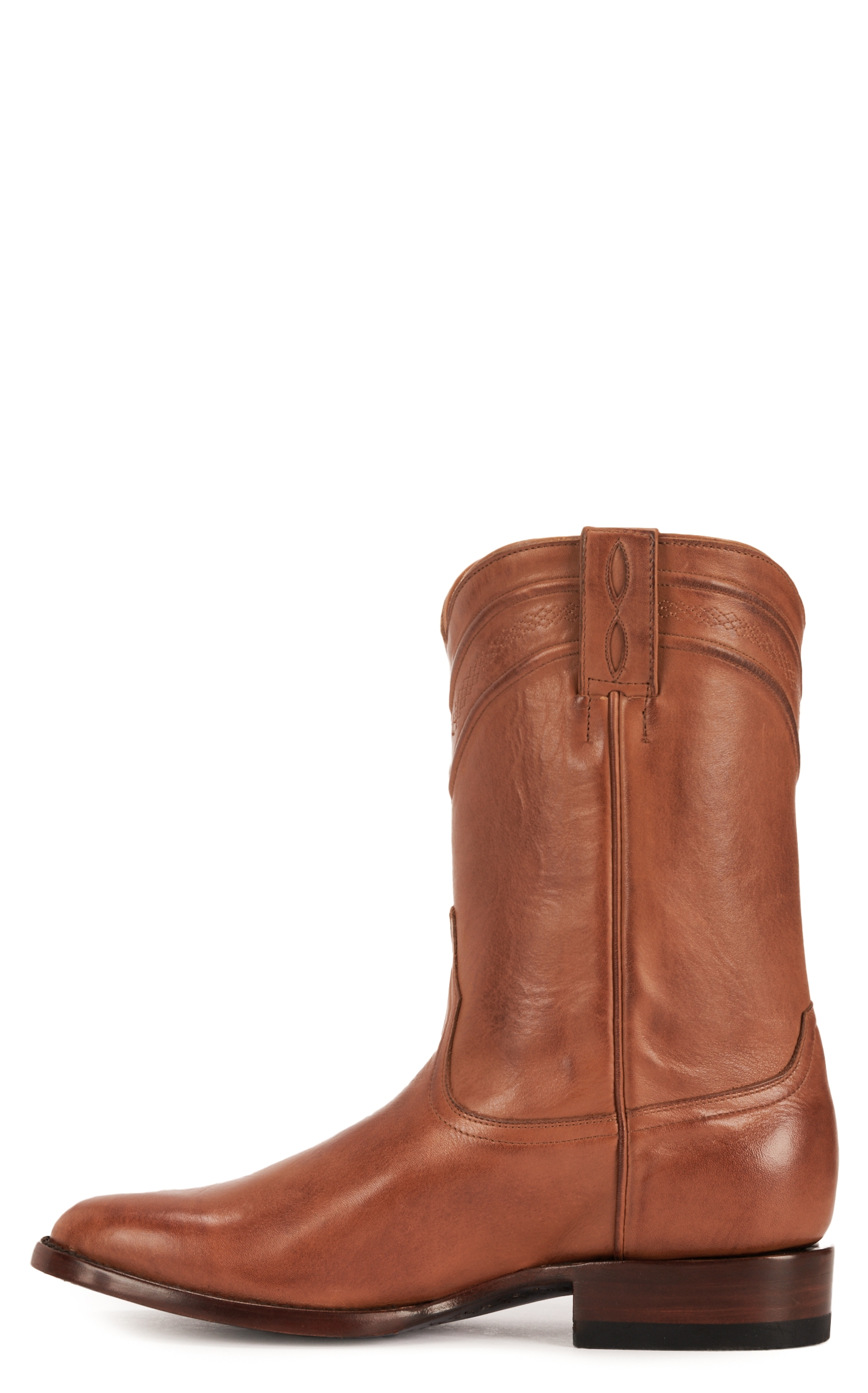 JRC & Sons Men's Todd Burnished Leather Round Toe Roper Boot in Tan - Image 1