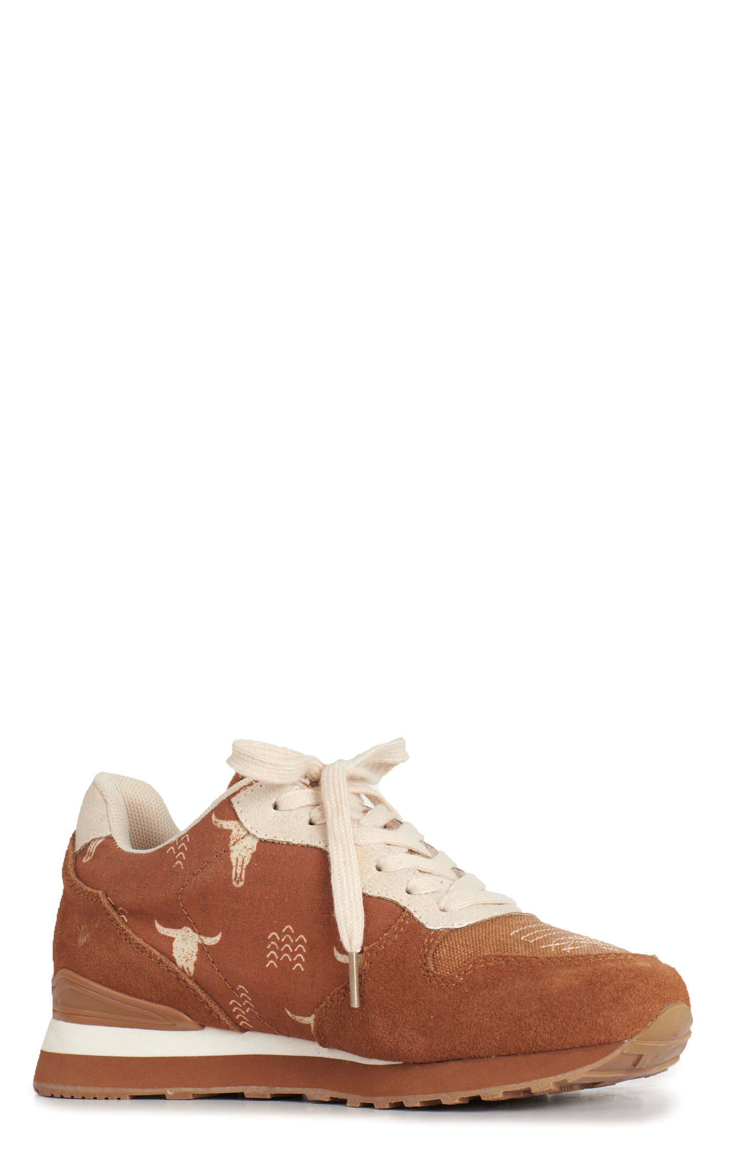 Roper Women's Giddyup Jogger Cognac Steer Head Print Casual Shoes - Image 1