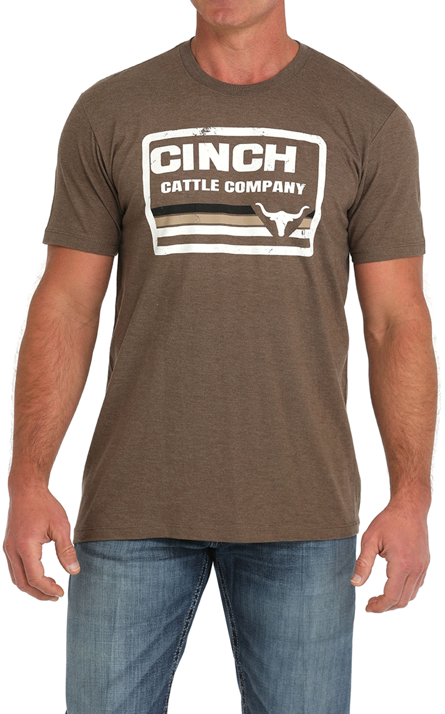 Cinch Men's Brown Cattle Company Logo Graphic T-Shirt - Image 1