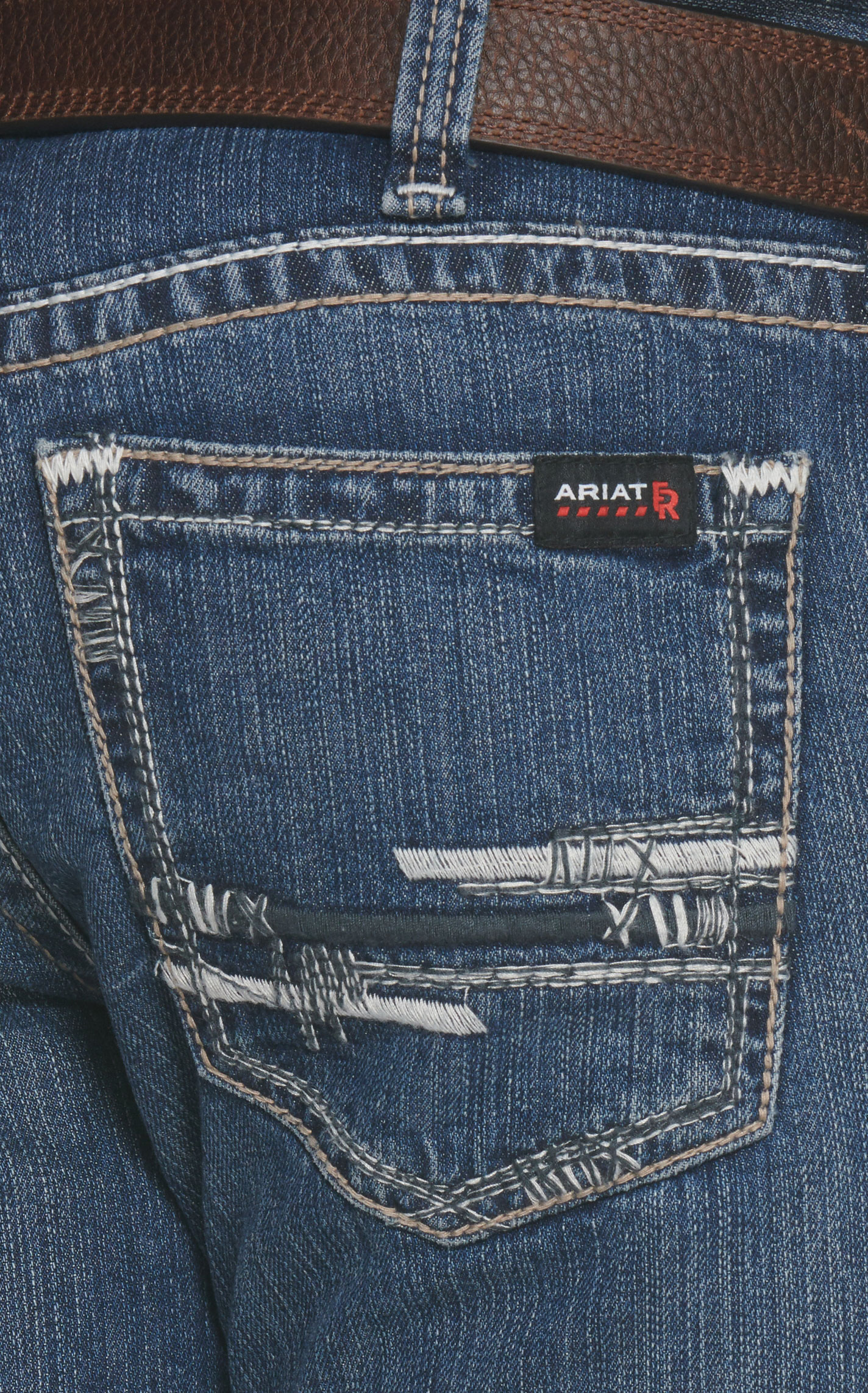 Ariat Men's Adkins M7 Medium Wash Durastretch FR Straight Leg Work Jeans - Image 1