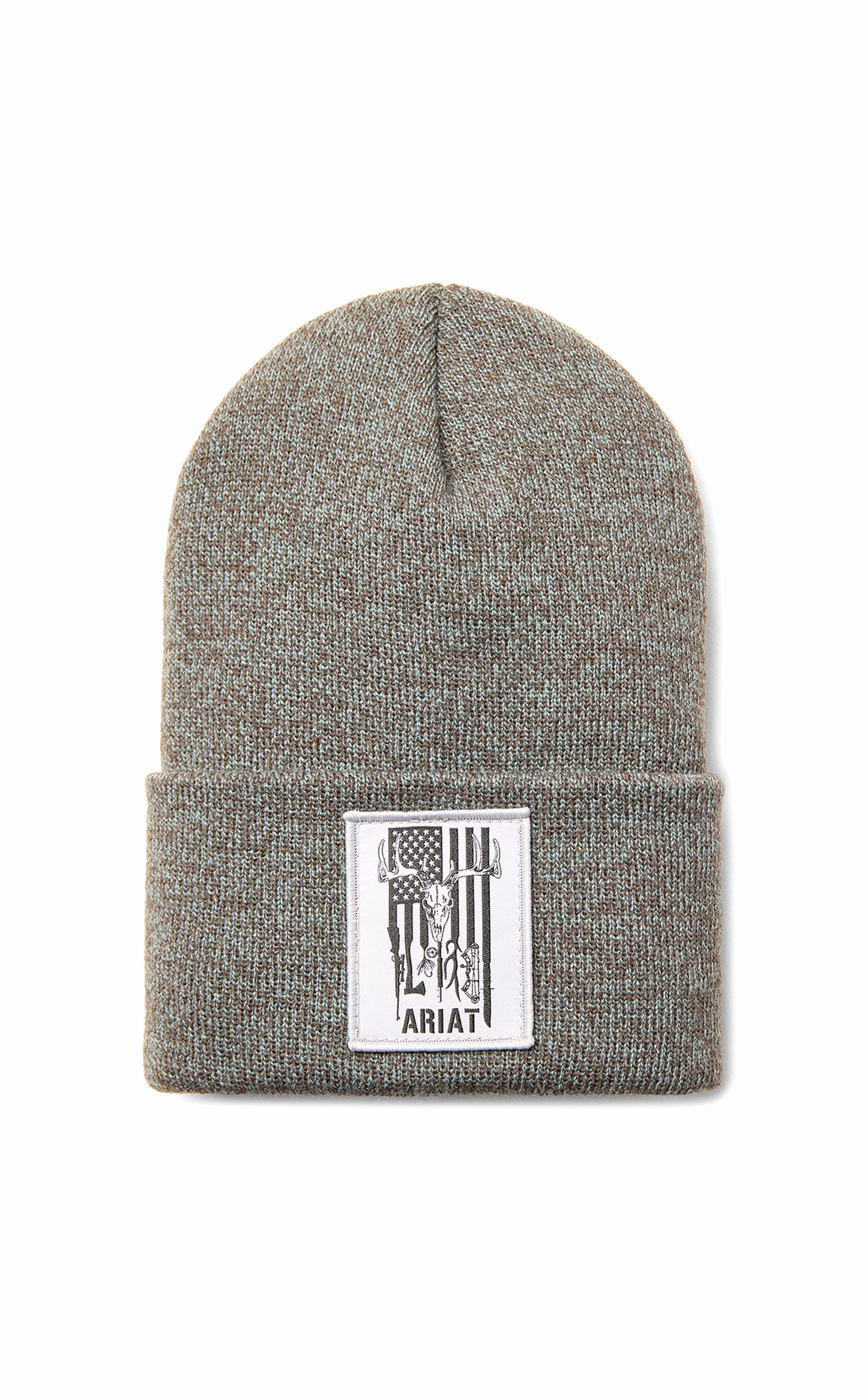 Ariat Rebar Men's Gray Green Outdoor Patch Watch Cap - Image 1